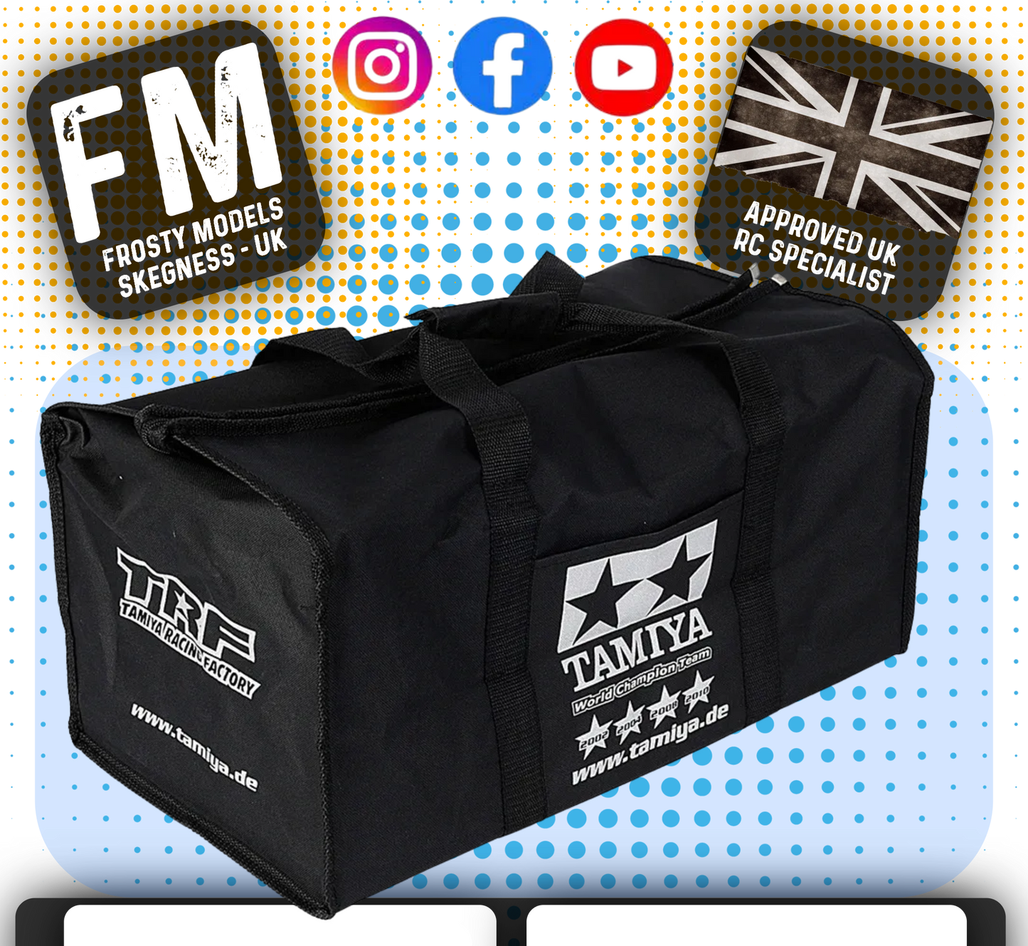 TAMIYA TRF - 1/10 RC CAR ZIPPER TRANSPORT CARRY HAUL BAG (56 X 30 X 26CM) C908133