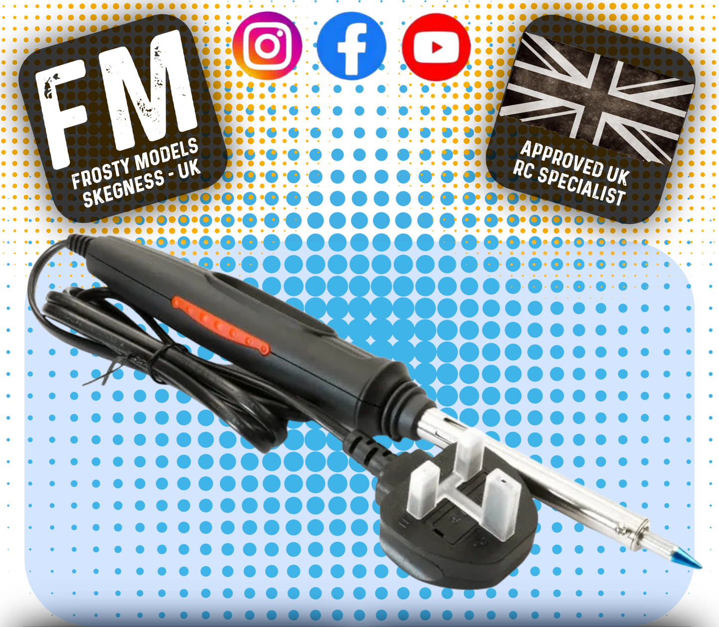 PROLUX - 60W WATT SOLDERING IRON W/STAND, UK 3-PIN 240V - PX1351AGB