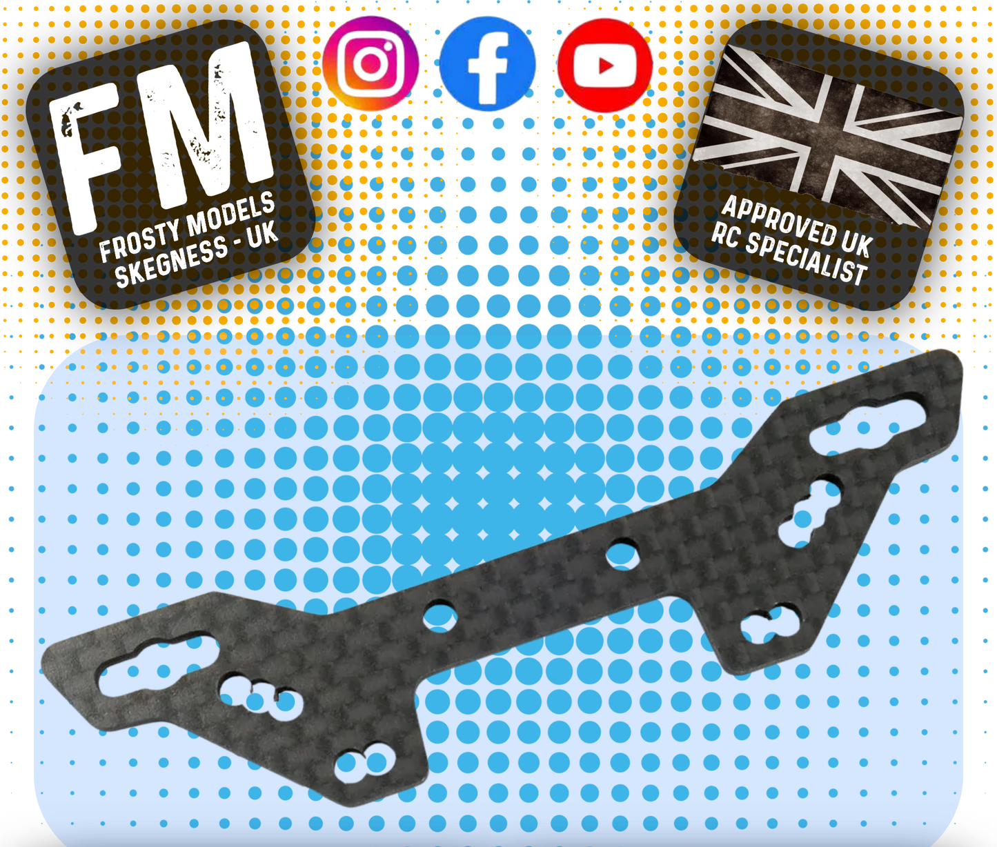 YEAH RACING  - Carbon Front Damper Stay For Tamiya TT02S & TATT-S04 (TATT-024)