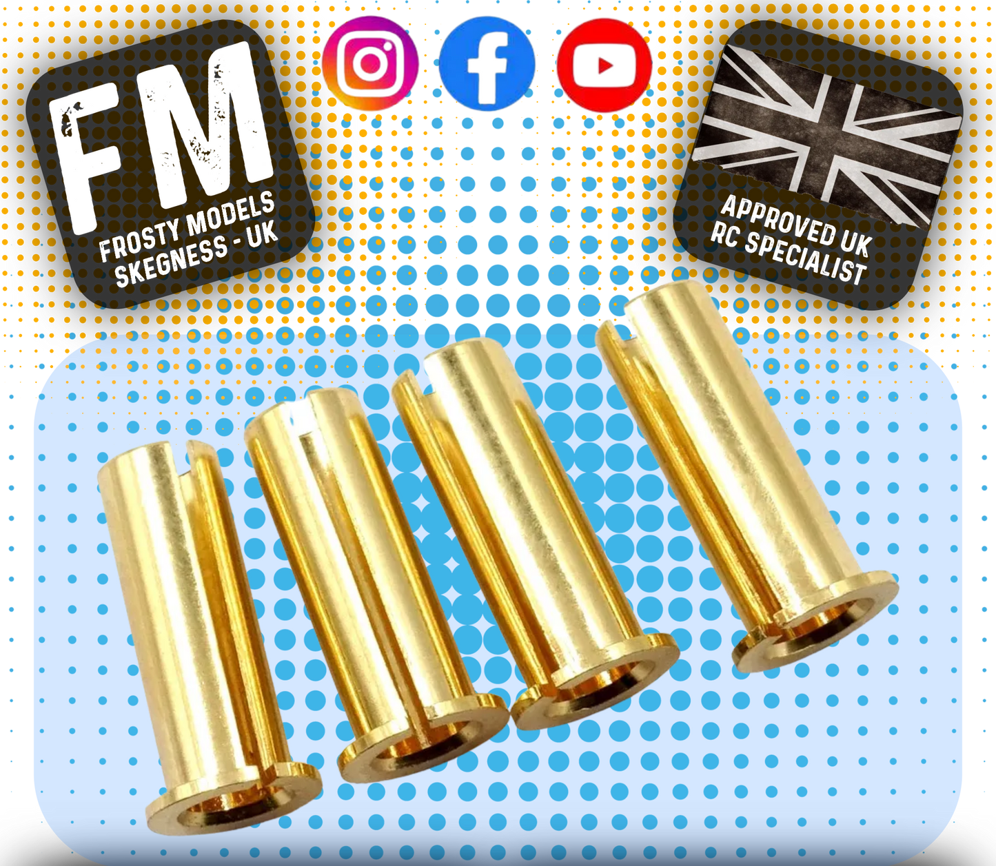 Yeah Racing - 5mm to 4mm Battery Conversion Plug (4pcs) - WPT-0149