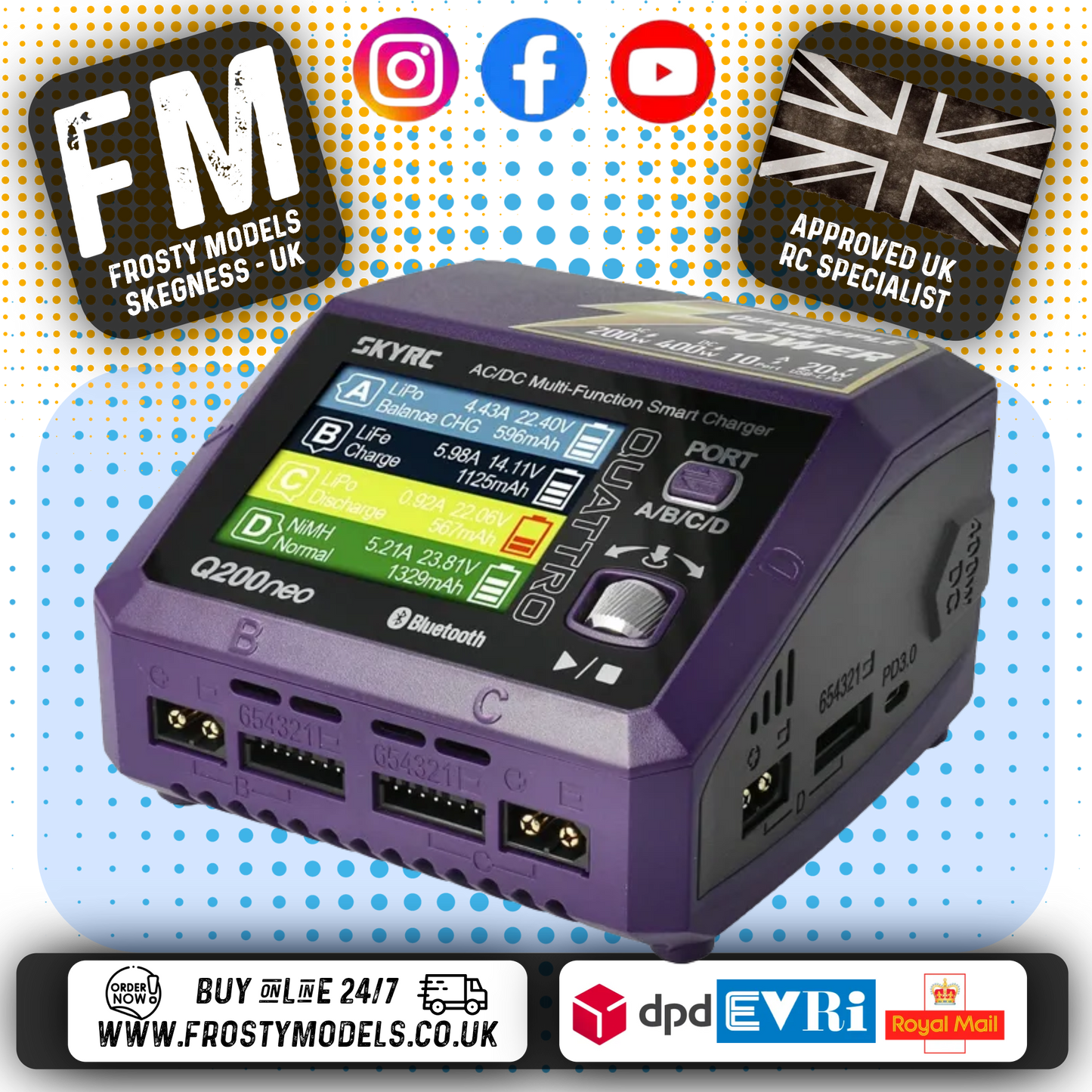 SKY RC - Q200NEO AC/DC QUAD OUTPUT LIPO/LIHV 1-6S 10A BATTERY CHARGER - SK-100197