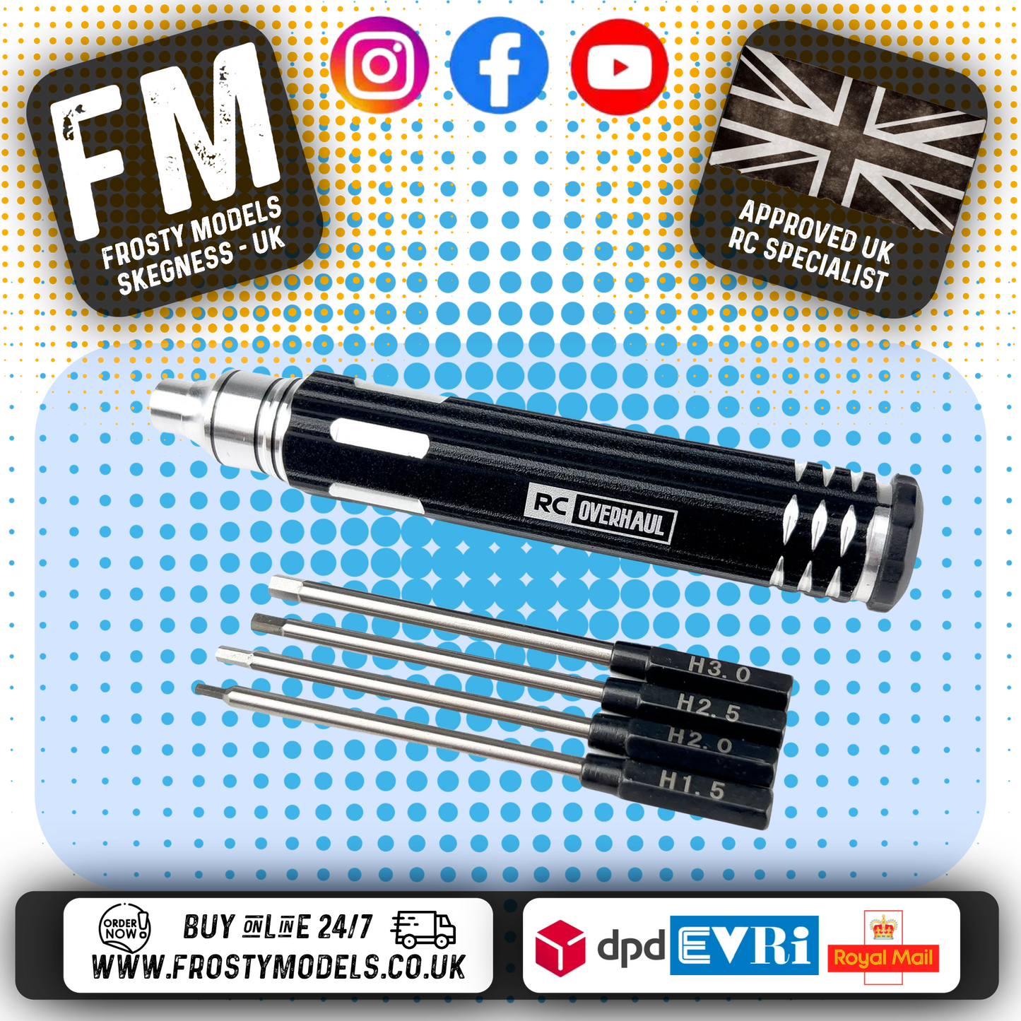 RC Overhaul - RC Tools Hex Driver 4 in 1 Set 1.5mm/2mm/2.5mm/3mm - T-RCO-TL004