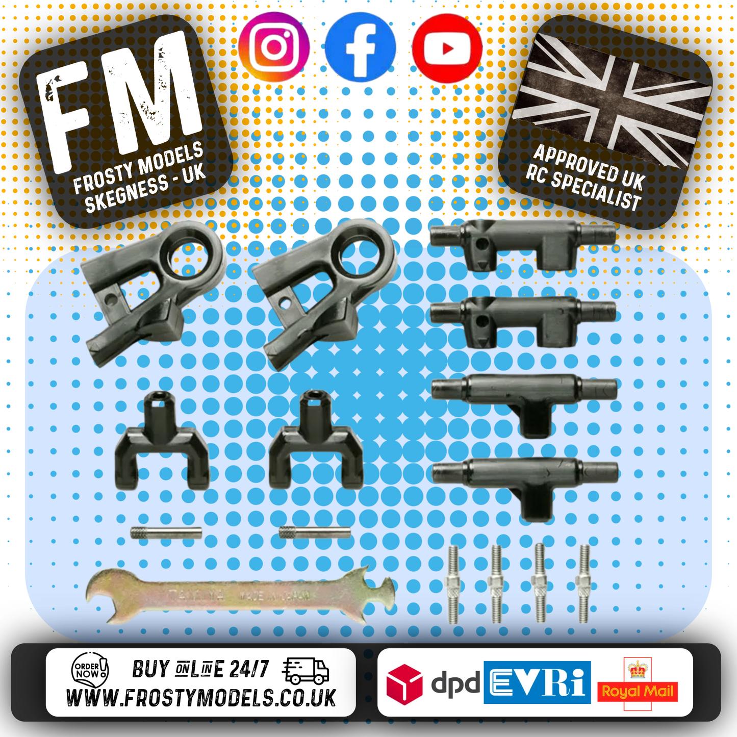 Tamiya 53674 - RC ADJUSTABLE UPPER ARM SET (TT01E) - (Not Euro Truck Race Approved)