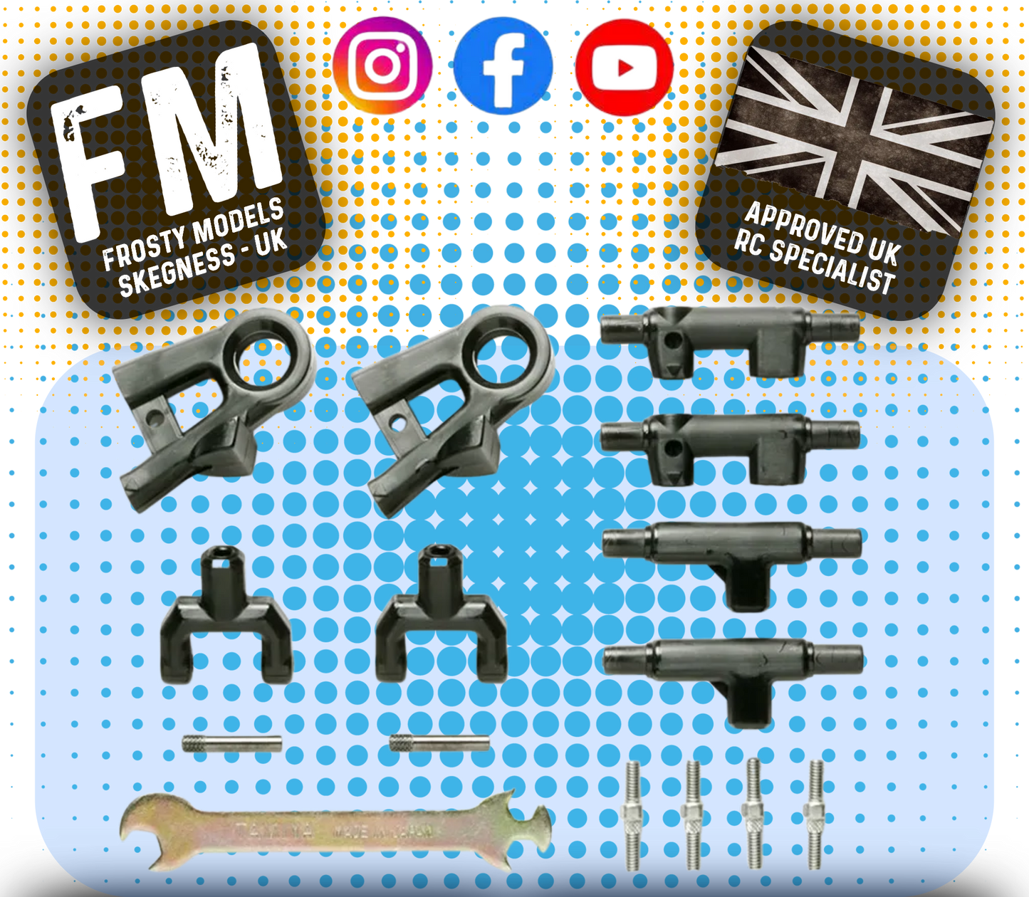 Tamiya 53674 - RC ADJUSTABLE UPPER ARM SET (TT01E) - (Not Euro Truck Race Approved)