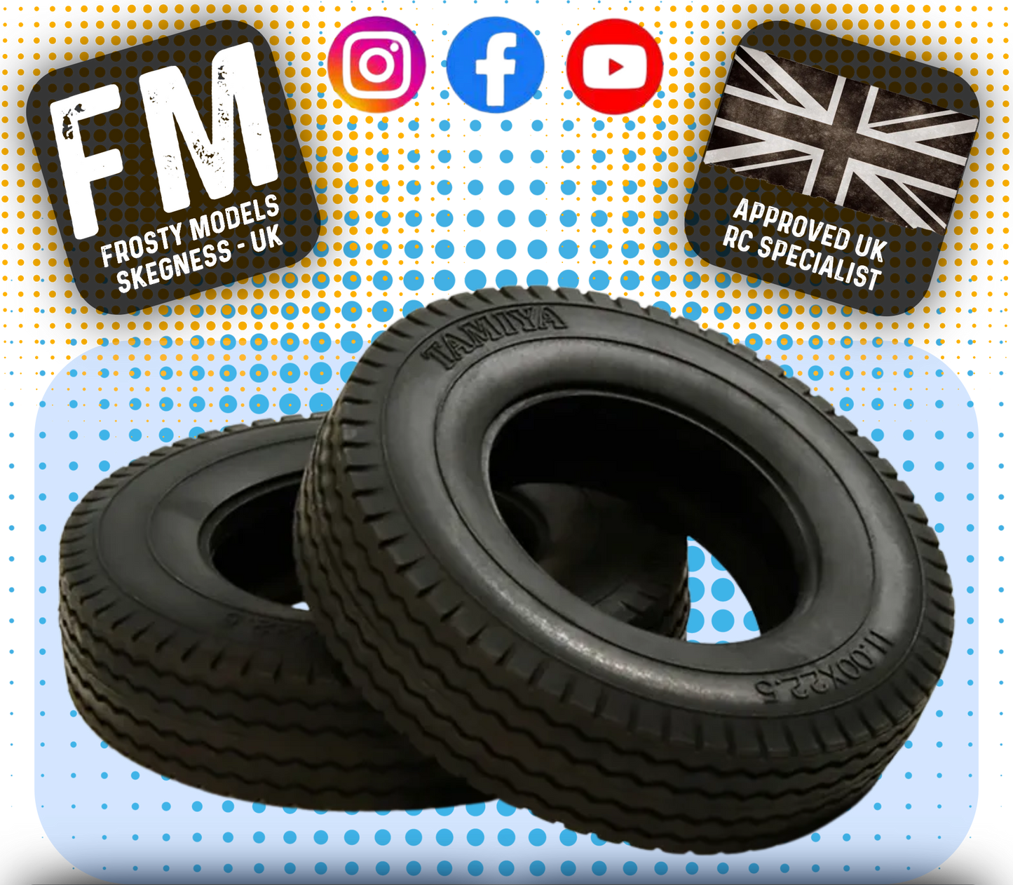 TAMIYA 56527 - RC 1/14 Tractor Truck TRUCK TIRES (2PCS) HARD 22MM Width