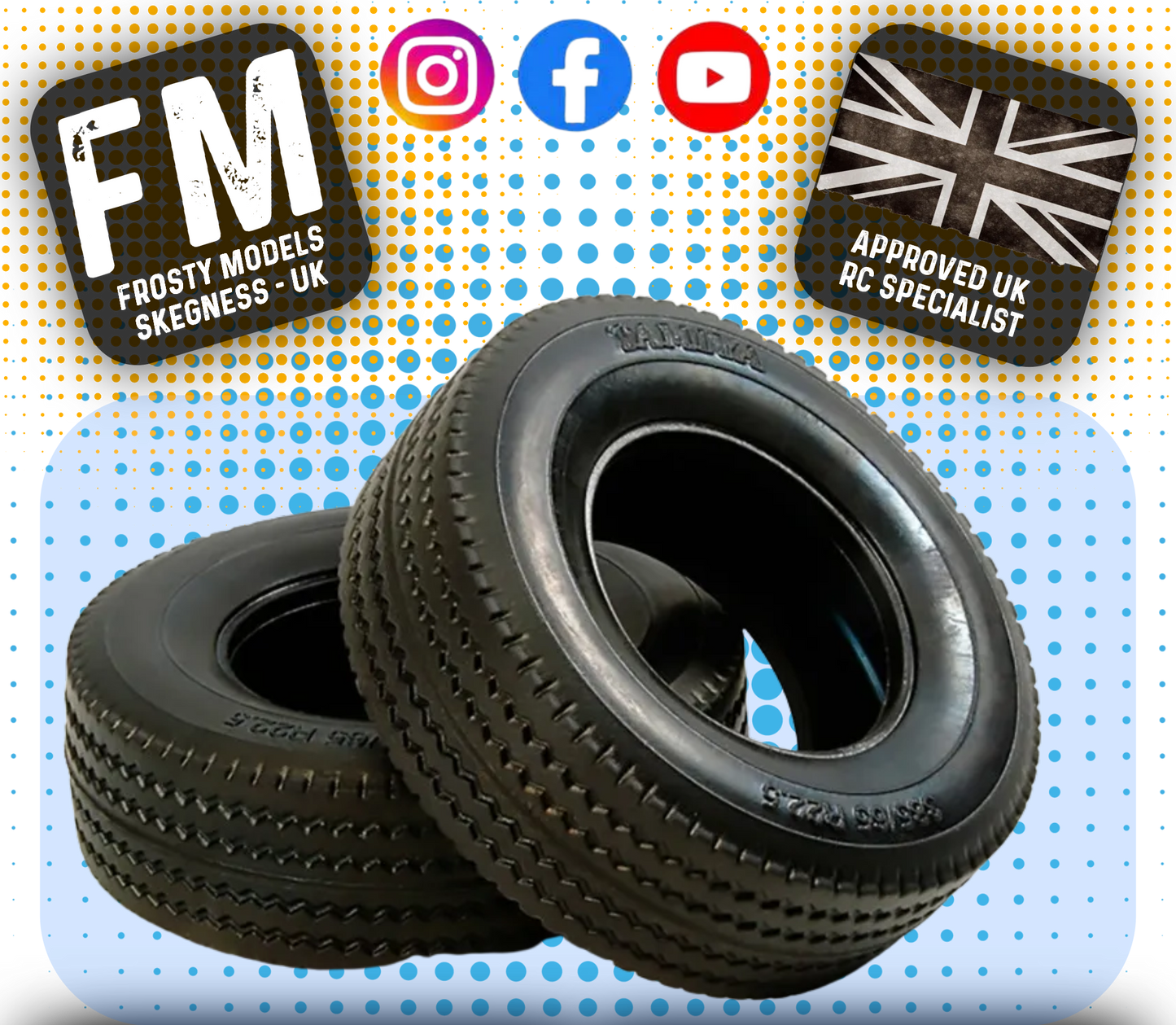 TAMIYA 56528 - RC 1/14 Tractor Truck TRUCK TIRES (2PCS) HARD 30MM Width