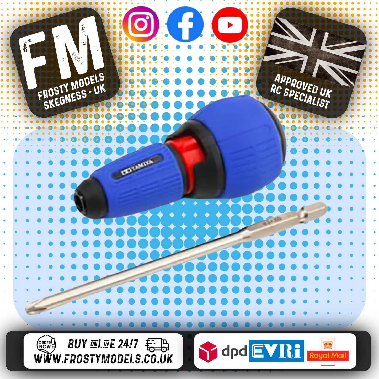 TAMIYA 74152 - RATCHETING SCREWDRIVER PRO With (+) Bit (L) x1