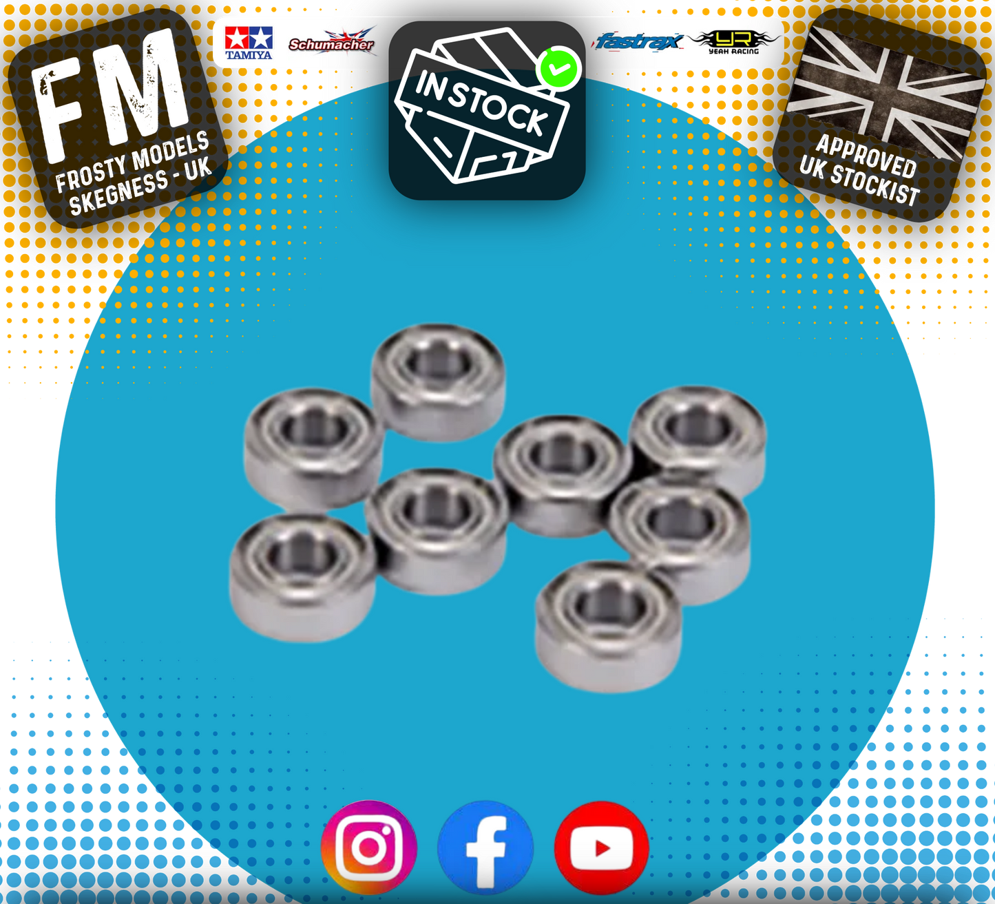 Carson - Tamiya US Tractor Truck Trailer Ball Bearing Axle Set - C904030 (Also Fits DF02)