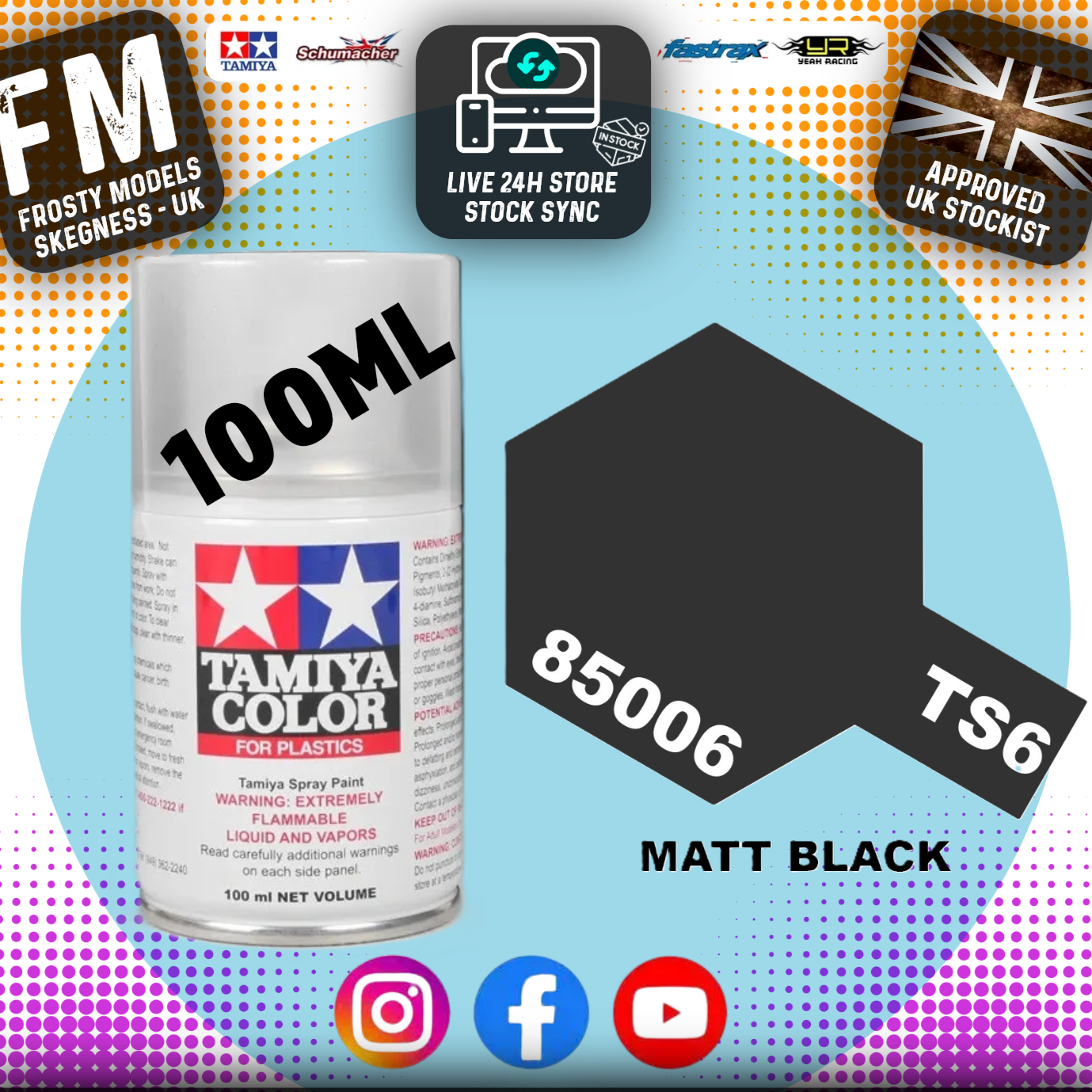 TAMIYA - TS SPRAY PAINT - Ts6 Matt Black