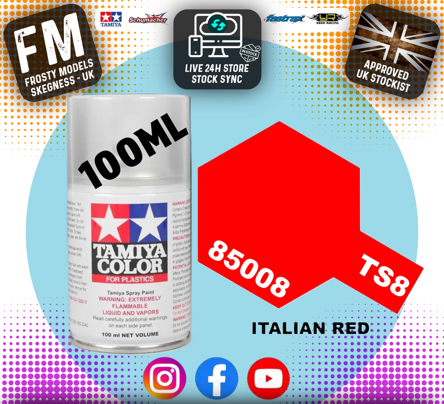 TAMIYA - TS SPRAY PAINT - Ts8 Italian Red