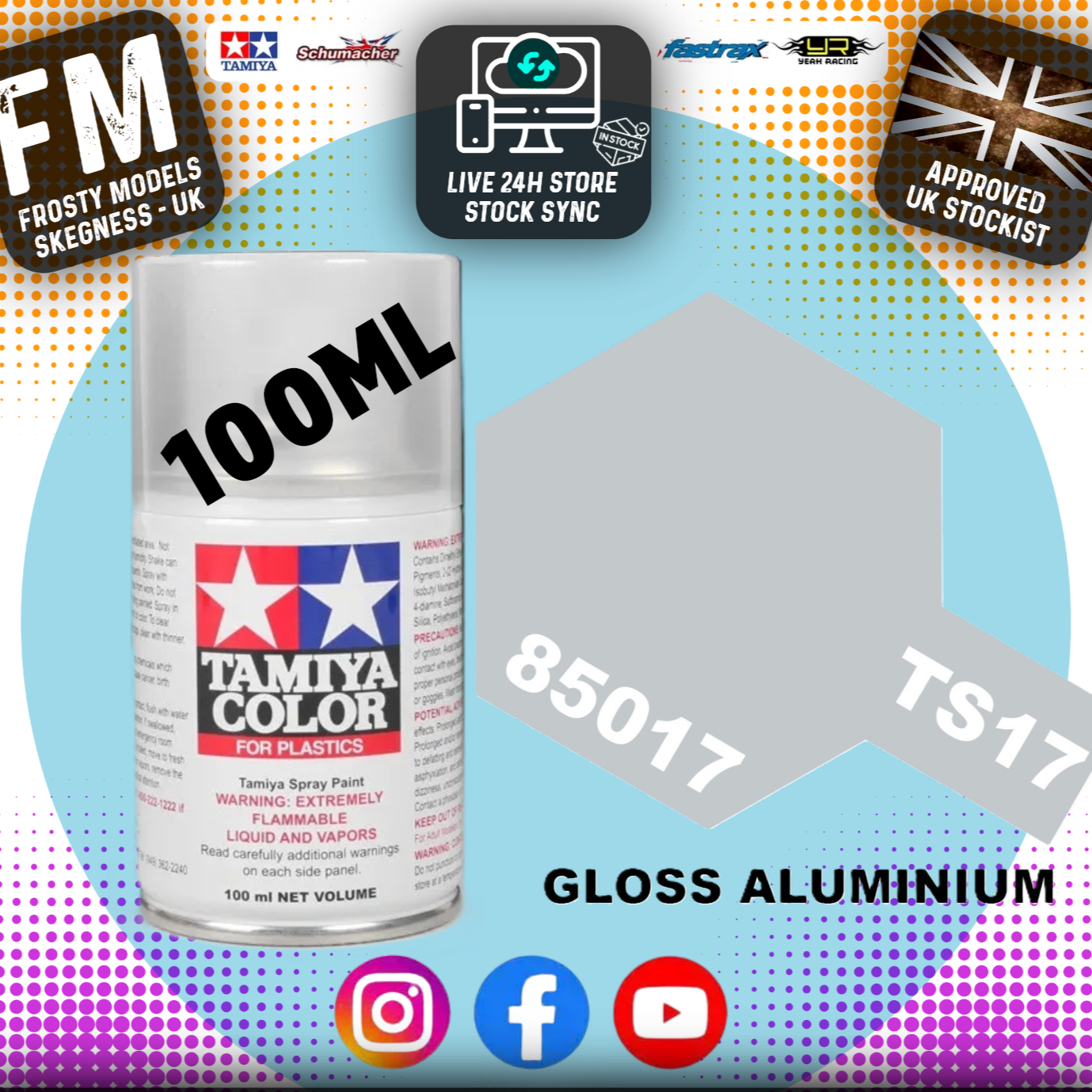 TAMIYA - TS SPRAY PAINT - Ts17 Gloss Aluminium