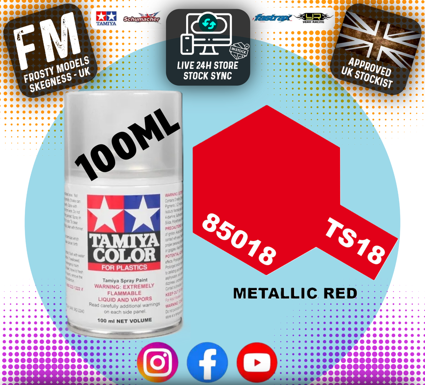 TAMIYA - TS SPRAY PAINT - Ts18 Metallic Red