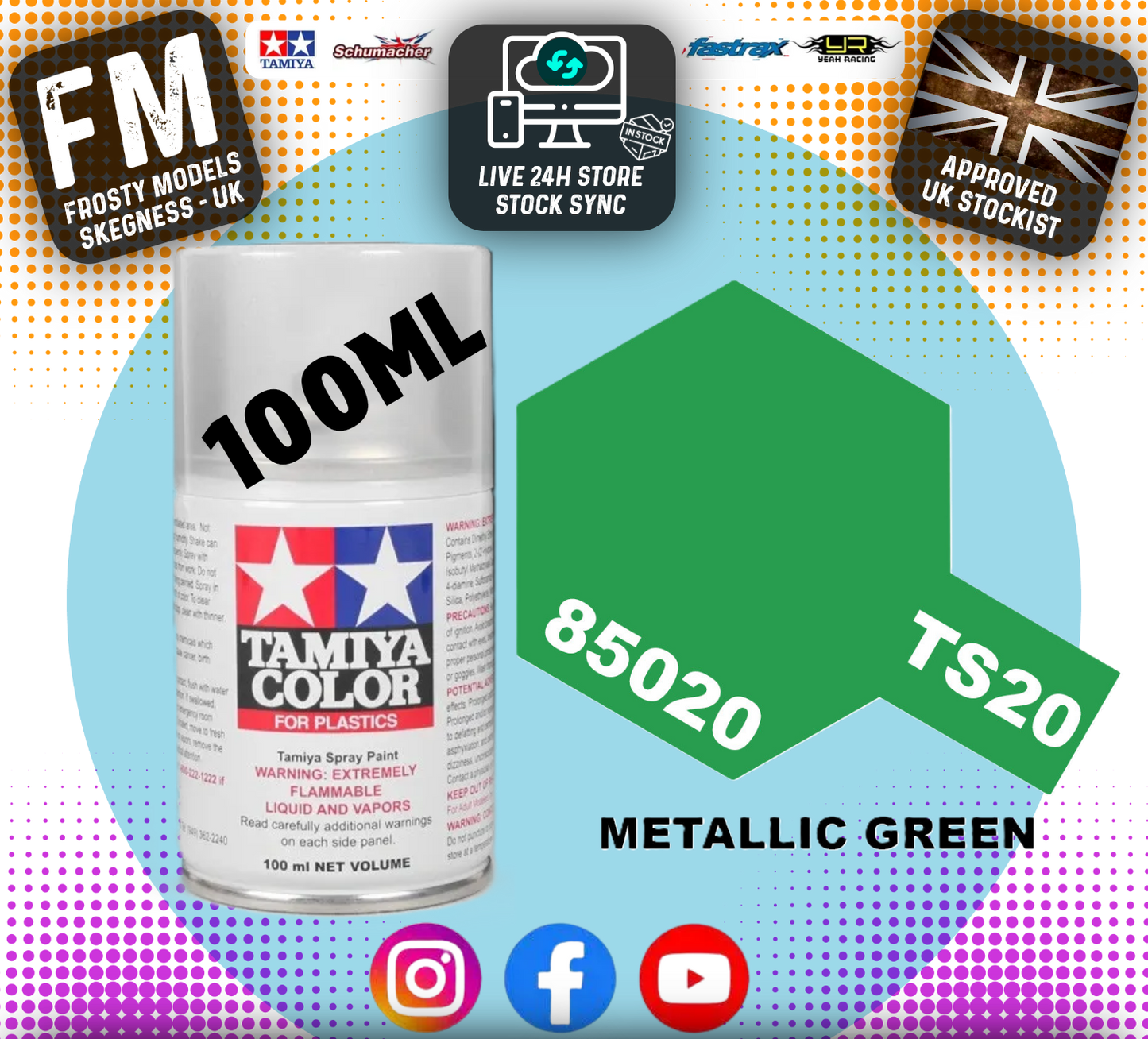 TAMIYA - TS SPRAY PAINT - Ts20 Metallic Green