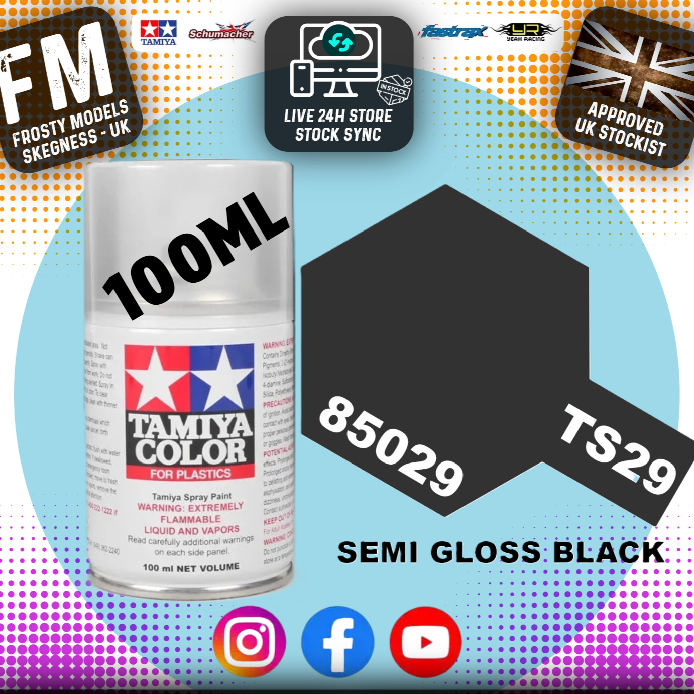 TAMIYA - TS SPRAY PAINT - Ts29 Semi Gloss Black