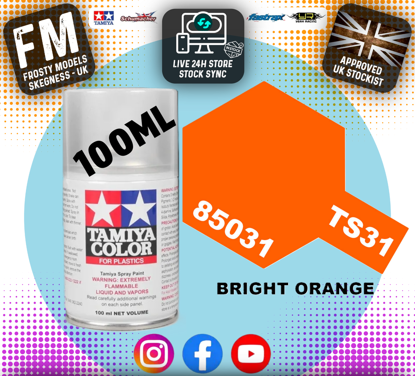 TAMIYA - TS SPRAY PAINT - Ts31 Bright Orange