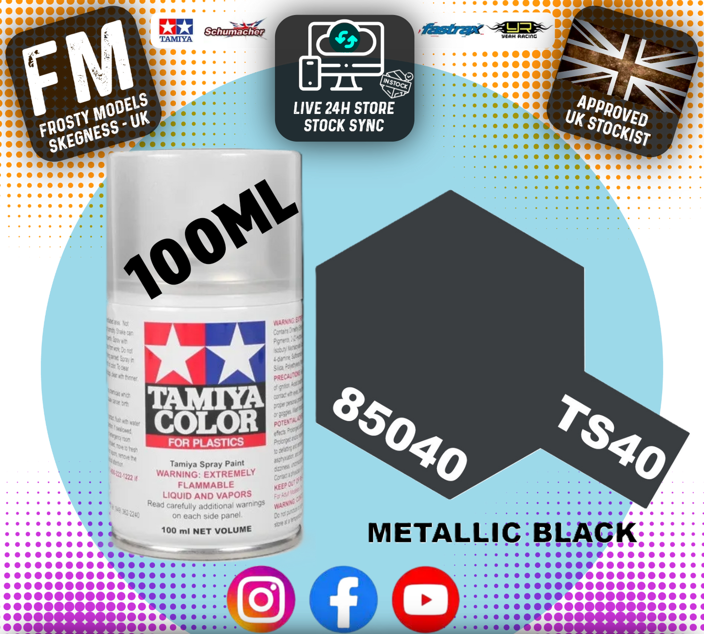 TAMIYA - TS SPRAY PAINT - Ts40 Metallic Black