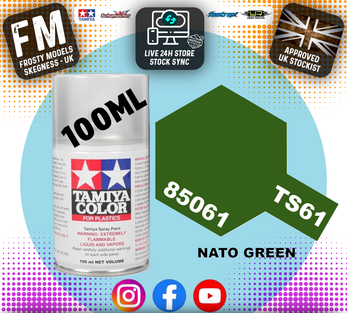 TAMIYA - TS SPRAY PAINT - Ts61 Nato Green