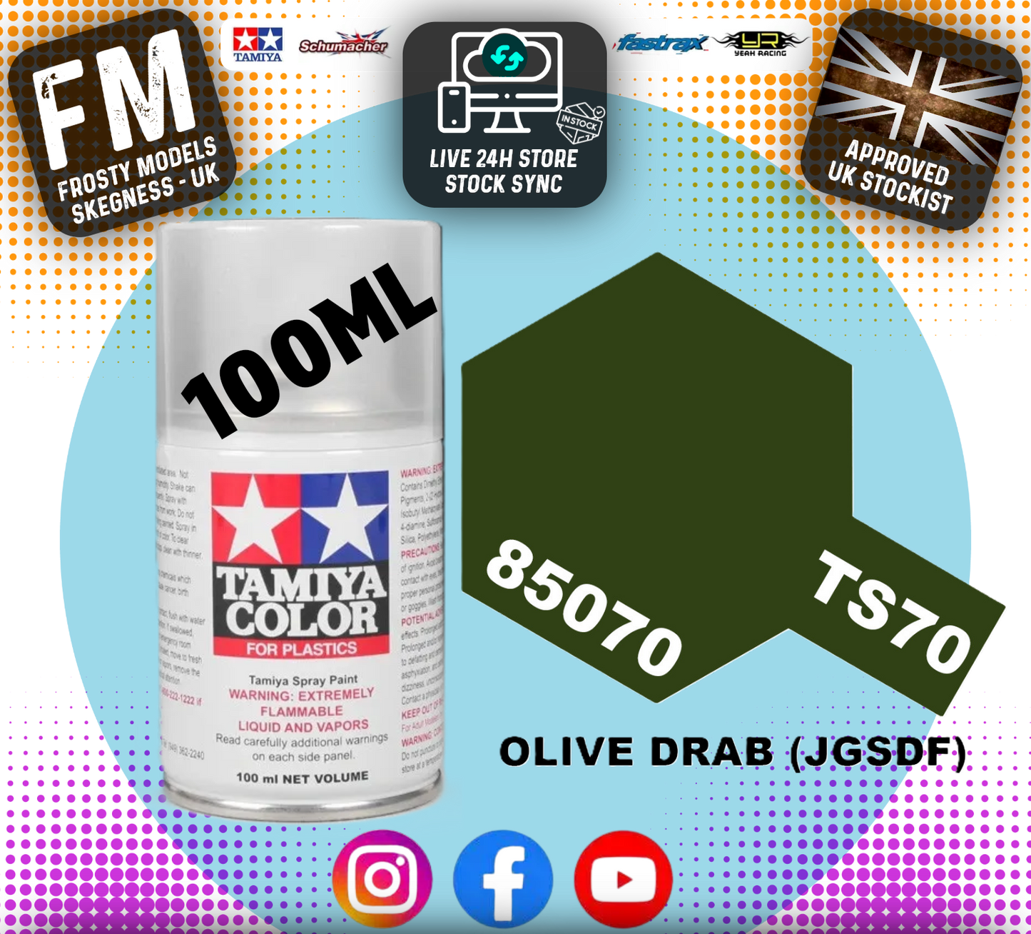 TAMIYA - TS SPRAY PAINT - TS70 Olive Drab (JGSDF)