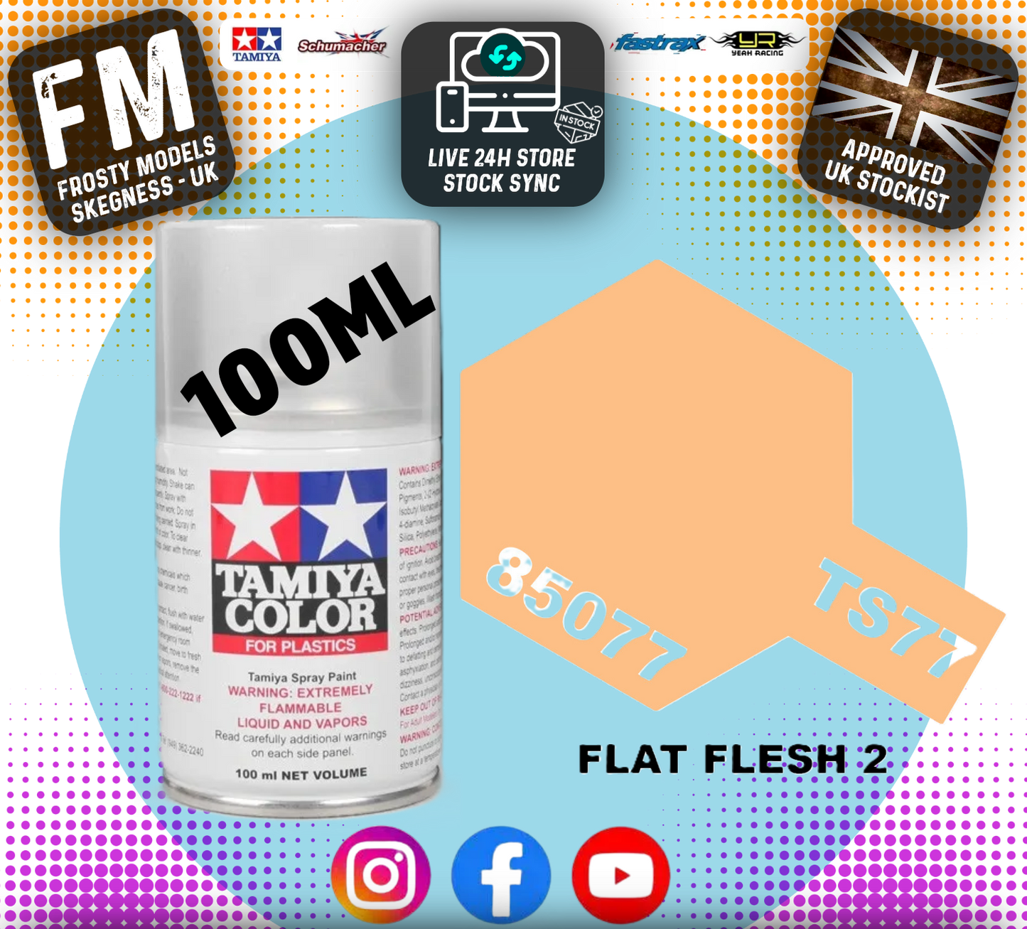 TAMIYA - TS SPRAY PAINT - Ts77 Flat Flesh 2