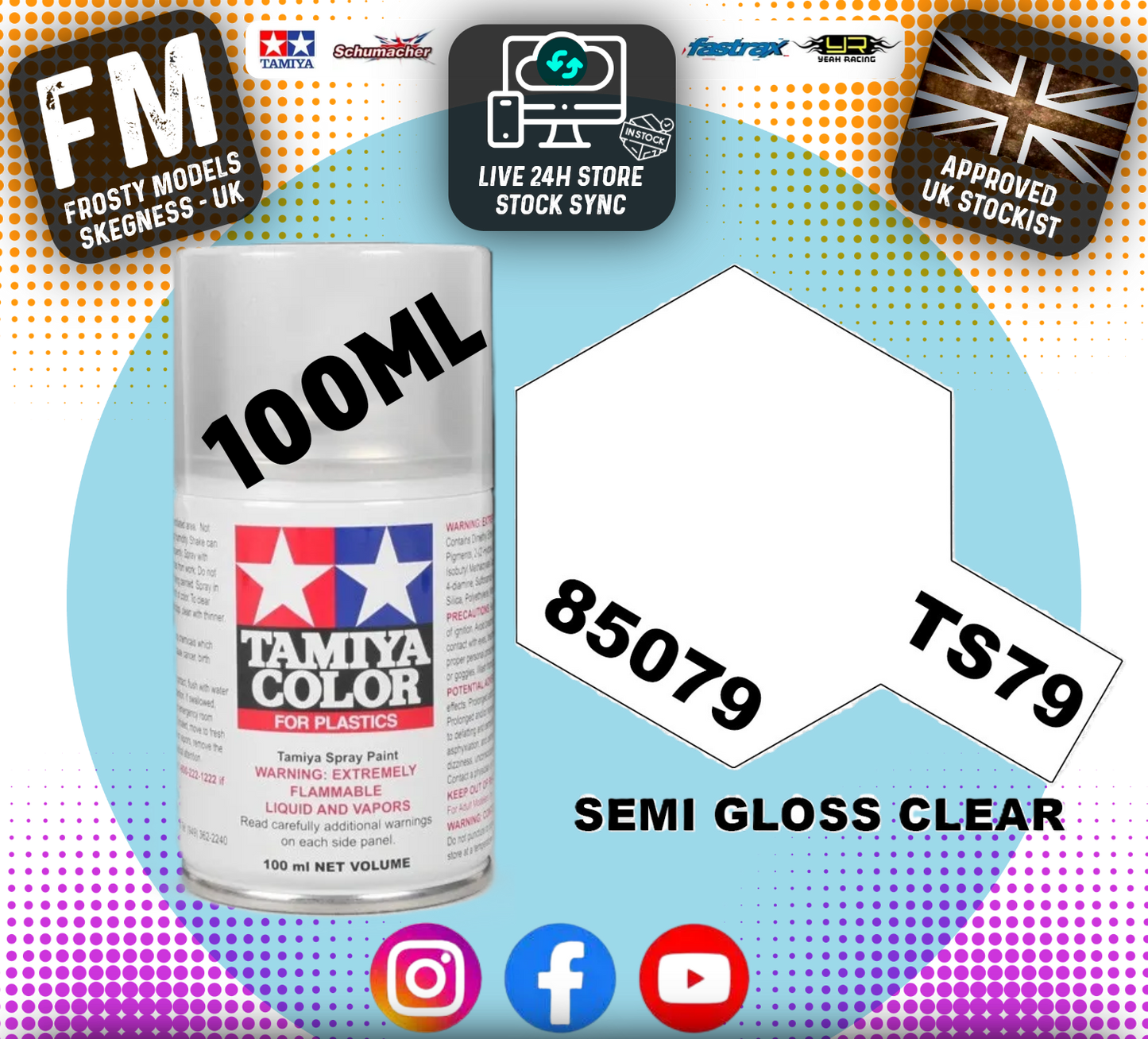 TAMIYA - TS SPRAY PAINT - Ts79 Semi Gloss Clear