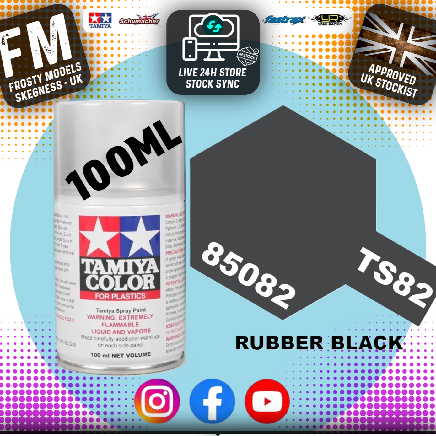 TAMIYA - TS SPRAY PAINT - Ts82 Rubber Black