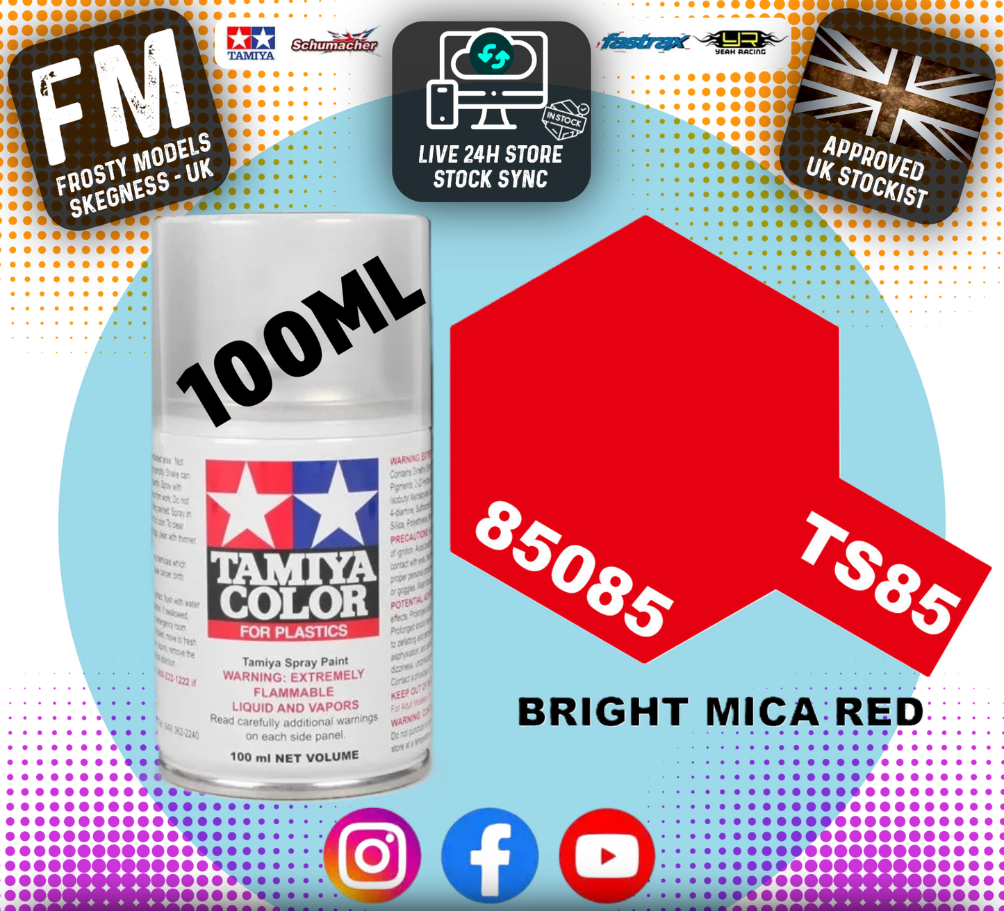 TAMIYA - TS SPRAY PAINT - Ts85 Bright Mica Red