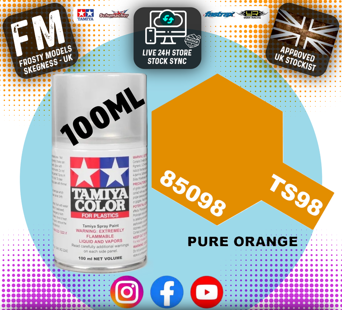 TAMIYA - TS SPRAY PAINT - Ts98 Pure Orange