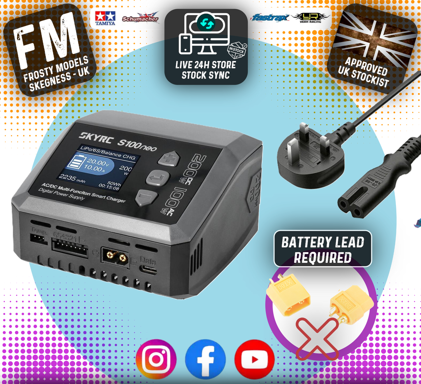 SKY RC - S100 NEO AC/DC 12A 1-6S LiPo/LiHV/LiFe/LiIon/NiMh BATTERY CHARGER FAST - SK-100202
