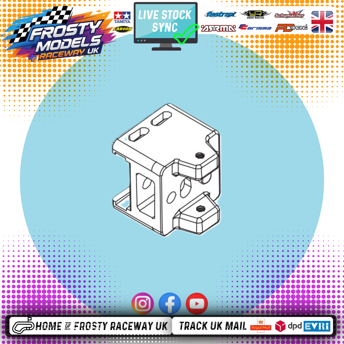 PD RACING SPARES - 1/10TH TK10 & TR10 - Motor Plate A Item No. PD861-033