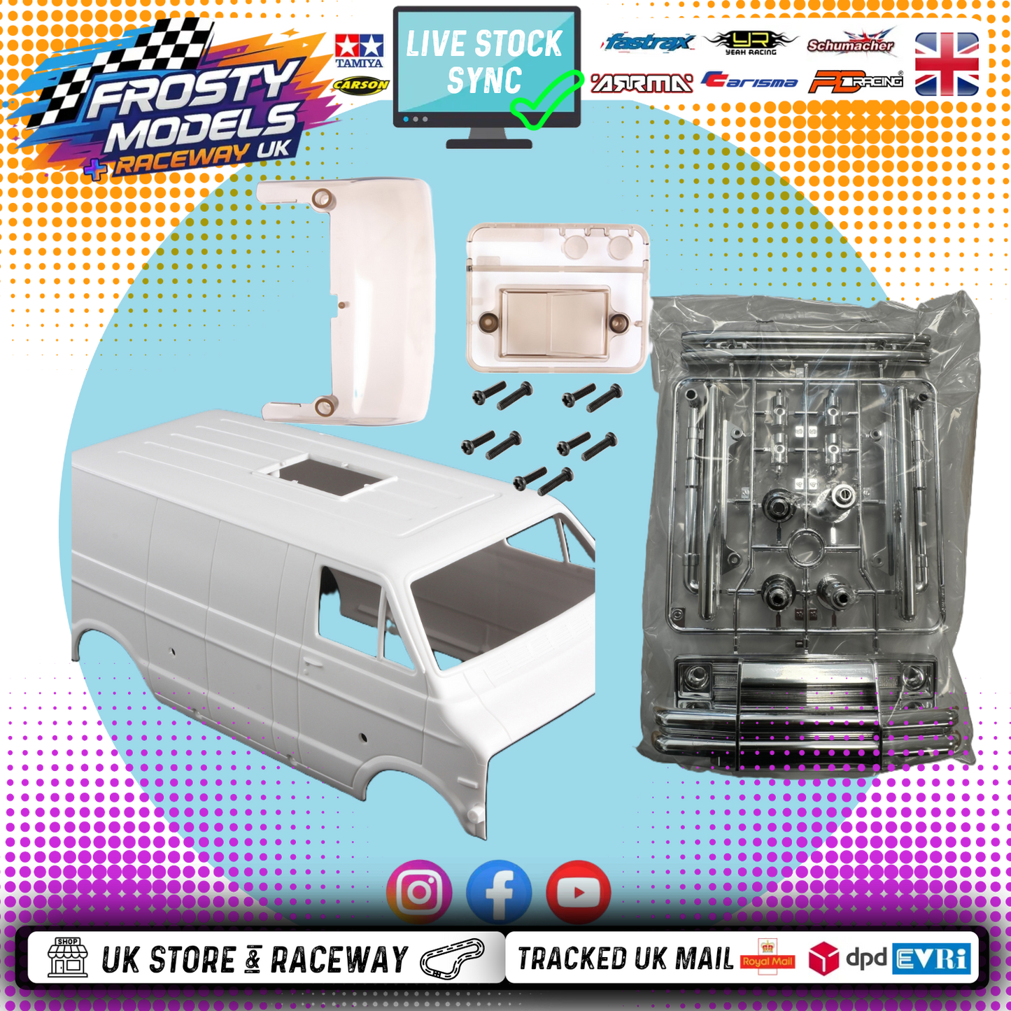 Tamiya - Lunchbox ABS Body & Chrome Parts Set Bundle - All parts and screws (No Stickers)