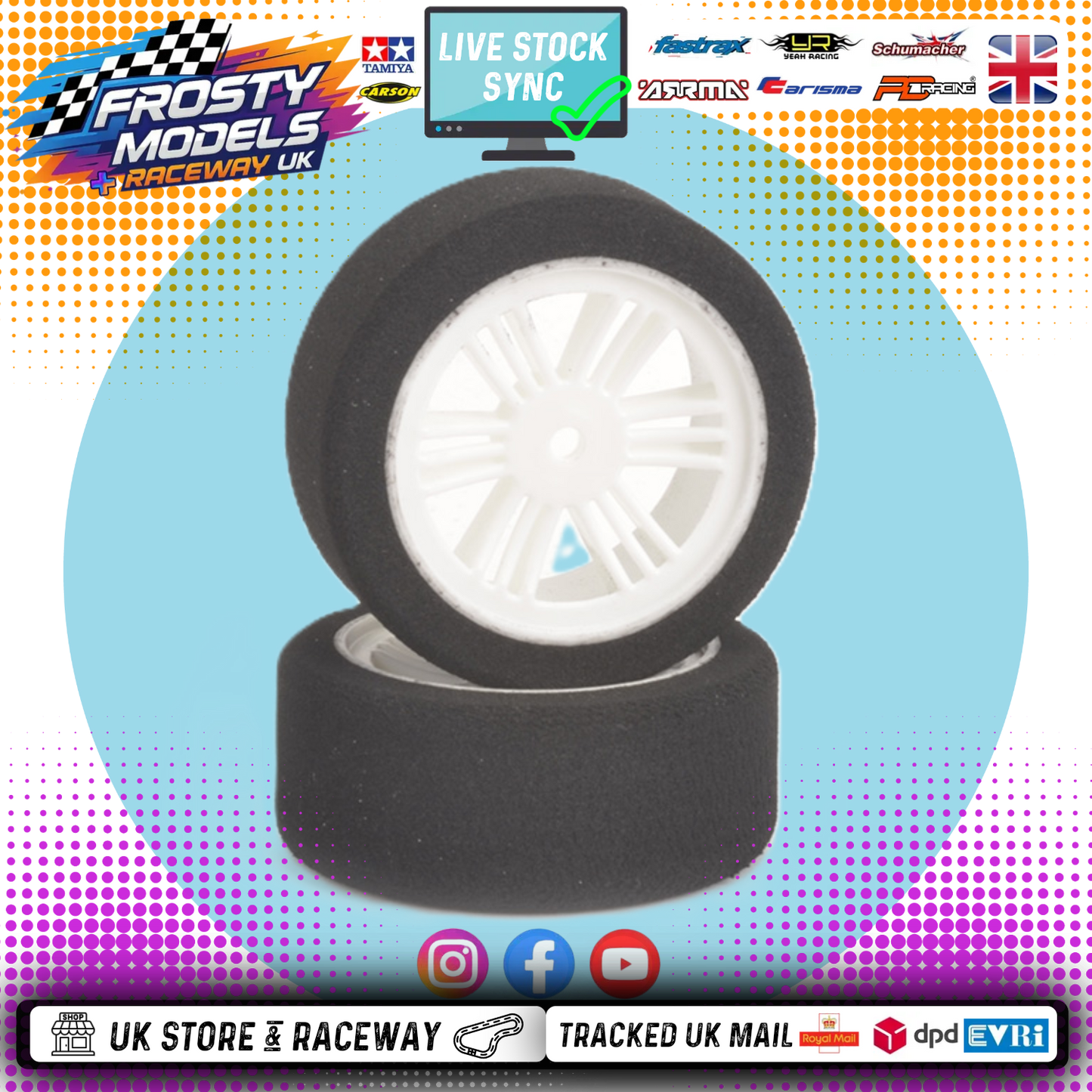 Contact - 1/10 RC Electric Touring Car (Shore 37/45Sh) Foam Wheels & Tyres / Tires - (2pcs) J1374505
