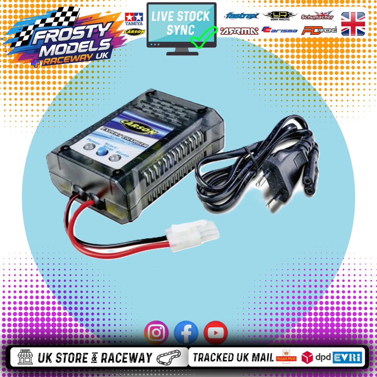 Carson - Expert RC Battery Charger for Tamiya Plug NiMH Batteries 2Amp (2pin - Need UK 3-pin converter) C606099