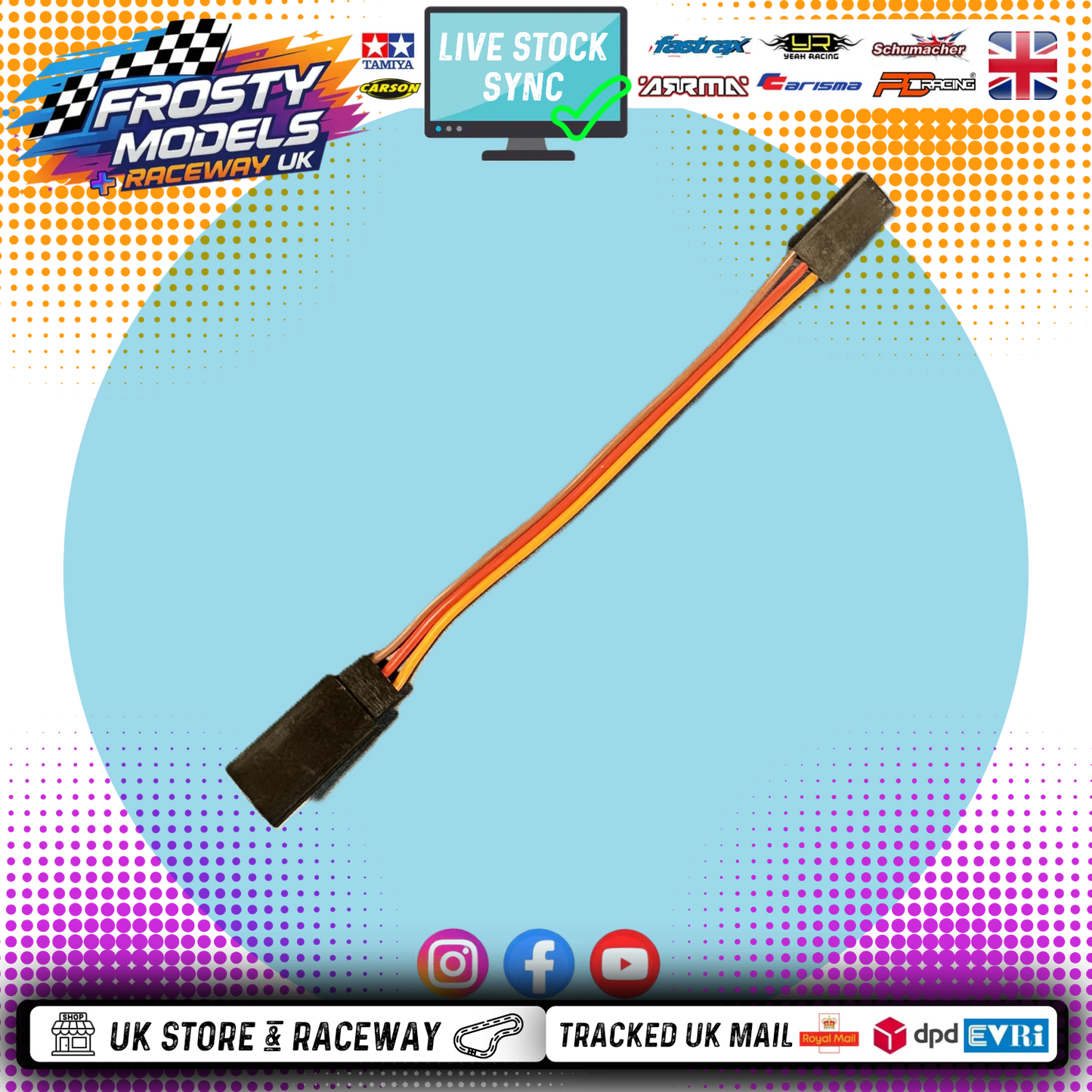 Frosty Models - Small Servo Extension Lead Wire Cable Plug 10cm Long