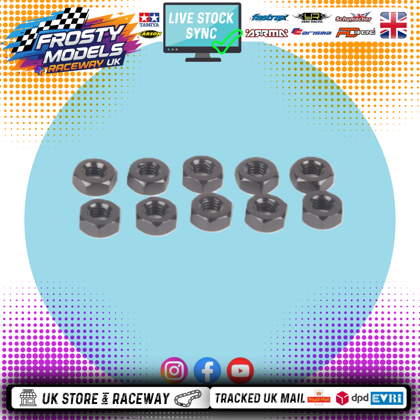 Frosty Models - M3 Nuts (12pcs) Silver - Machine Nut