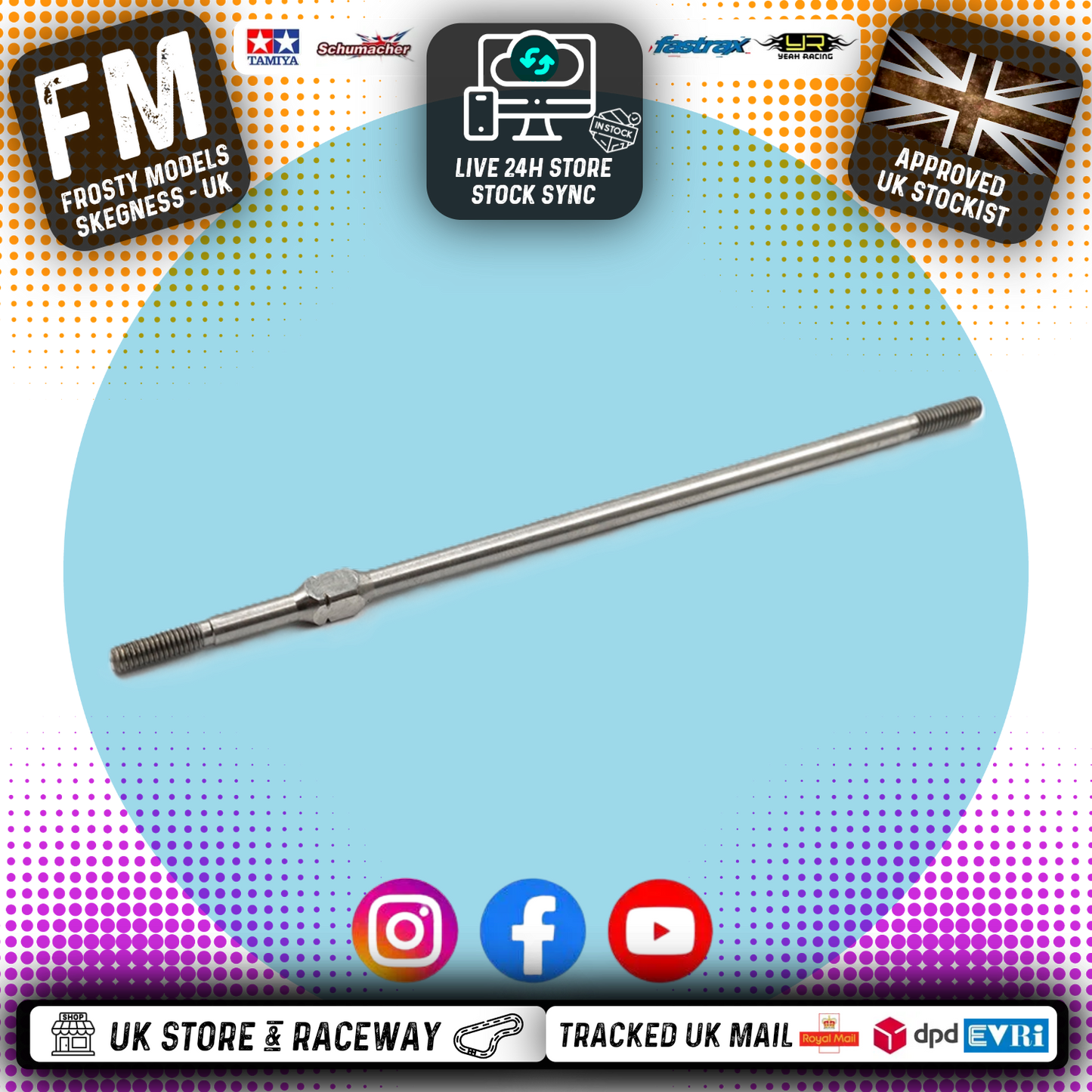 YEAH RACING - 64 Titanium Turnbuckle 3x100mm (1pc) For Tamiya MB01 BT01 - TBTI-3100