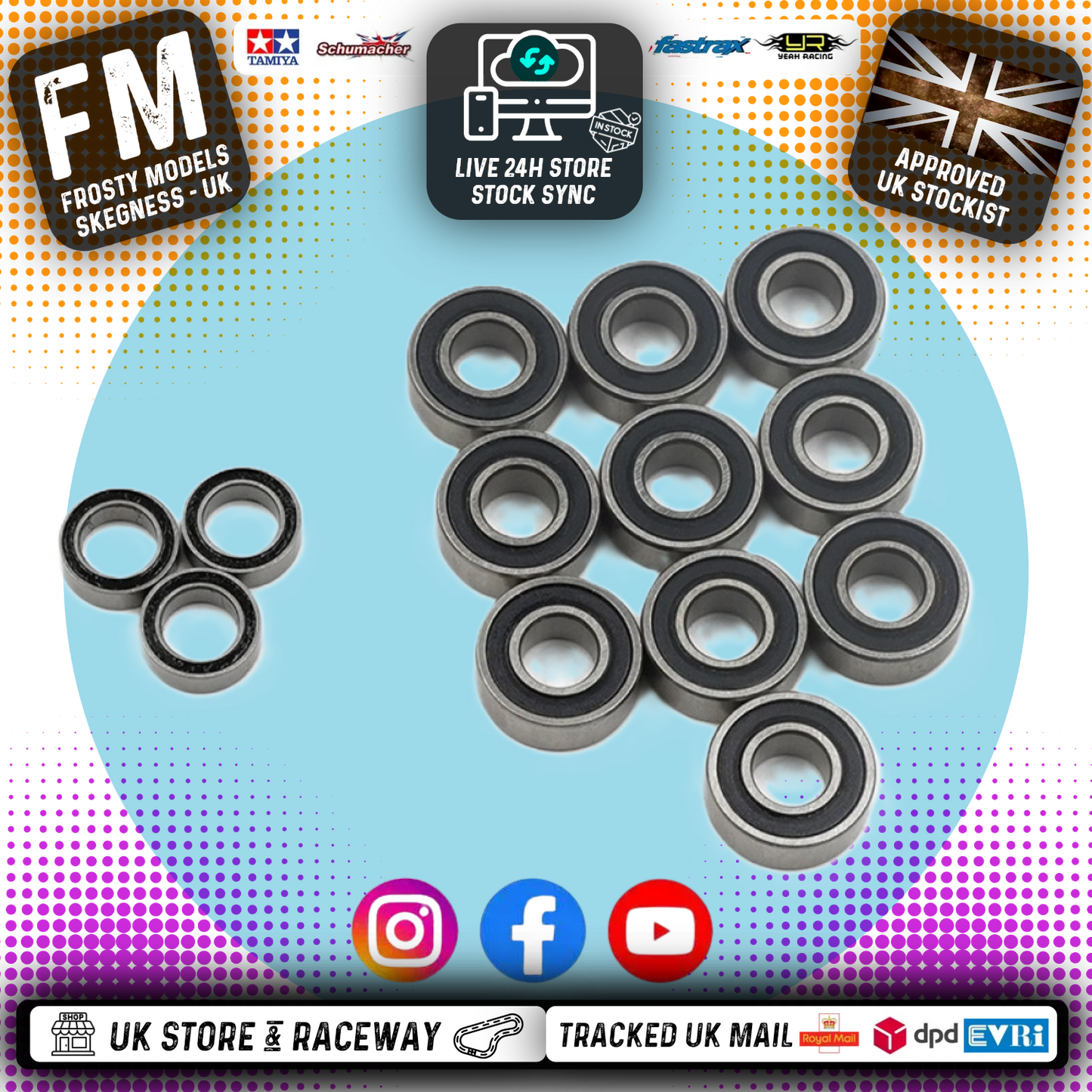 Yeah Racing - Steel Bearing Set (13pcs) For Tamiya Wild One - YBS-0046