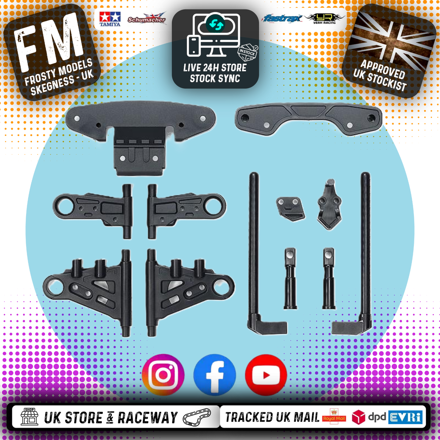 Tamiya - 51736 - BT-01 (BT01) T Parts Sus Arms, Body Points & Bumper Supports