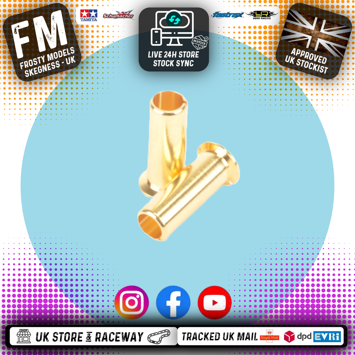 MK - RC Battery 4-5mm Bullet Reducer Adaptor Short (Converts 5mm to 4mm holes) - 2pcs - MK5356