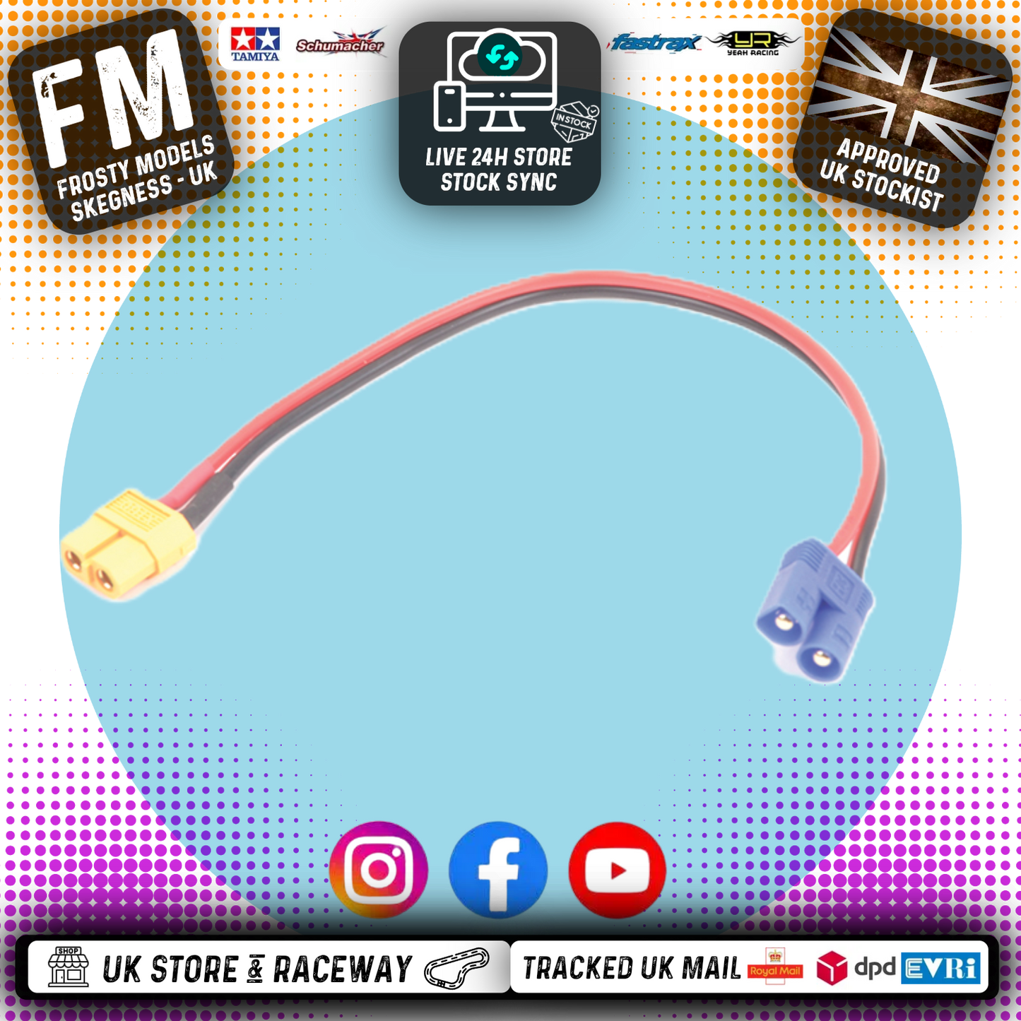 Sky RC - Charging Cable XT60 Female to Male Battery / EC3 Plug - SK-600023-13