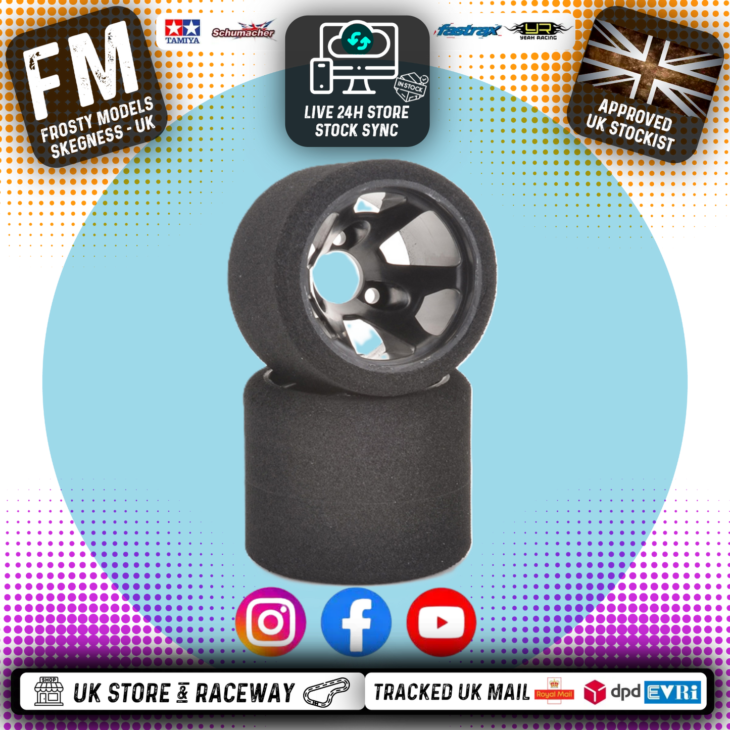 CONTACT RC - 1/12 GT12 LMP Rear (T Foam) 35Sh - 46mm - JT2-35RT (1pair) Wheel & Tyre Set Pre-Glued (Recommend)