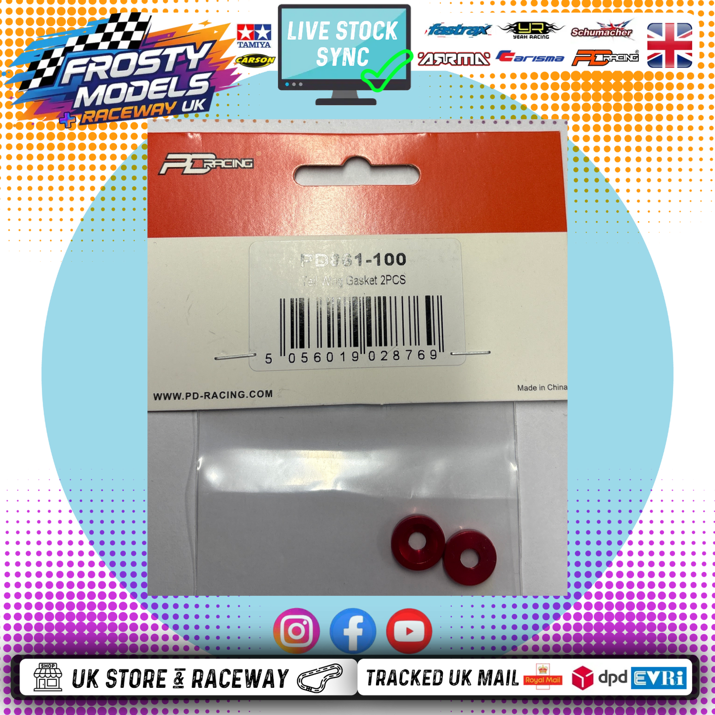 PD RACING SPARES - 1/10TH TK10 & TR10 - Tail Wing Gasket 2PCS - PD861-100