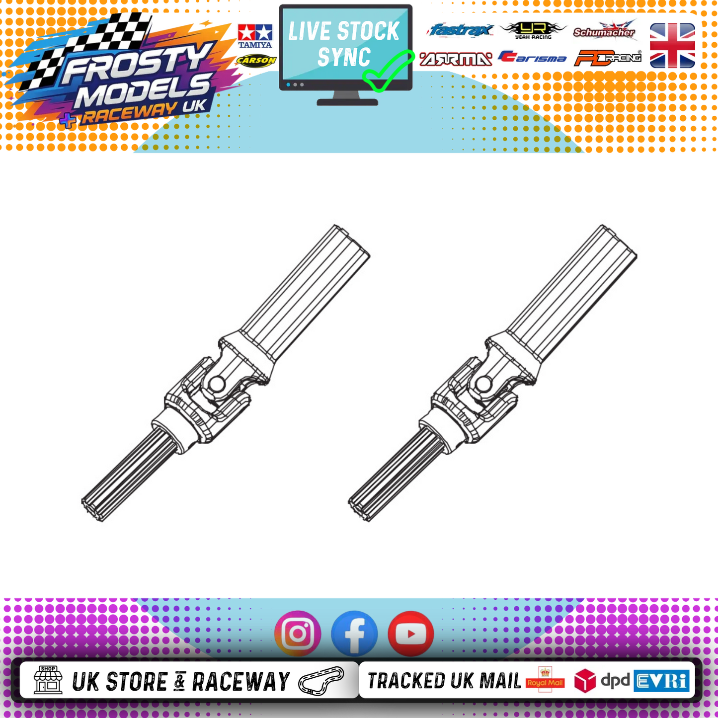 PD RACING SPARES - 1/10TH TK10 & TR10 - Slider Shaft Female Assembly 2PCS - PD861-014
