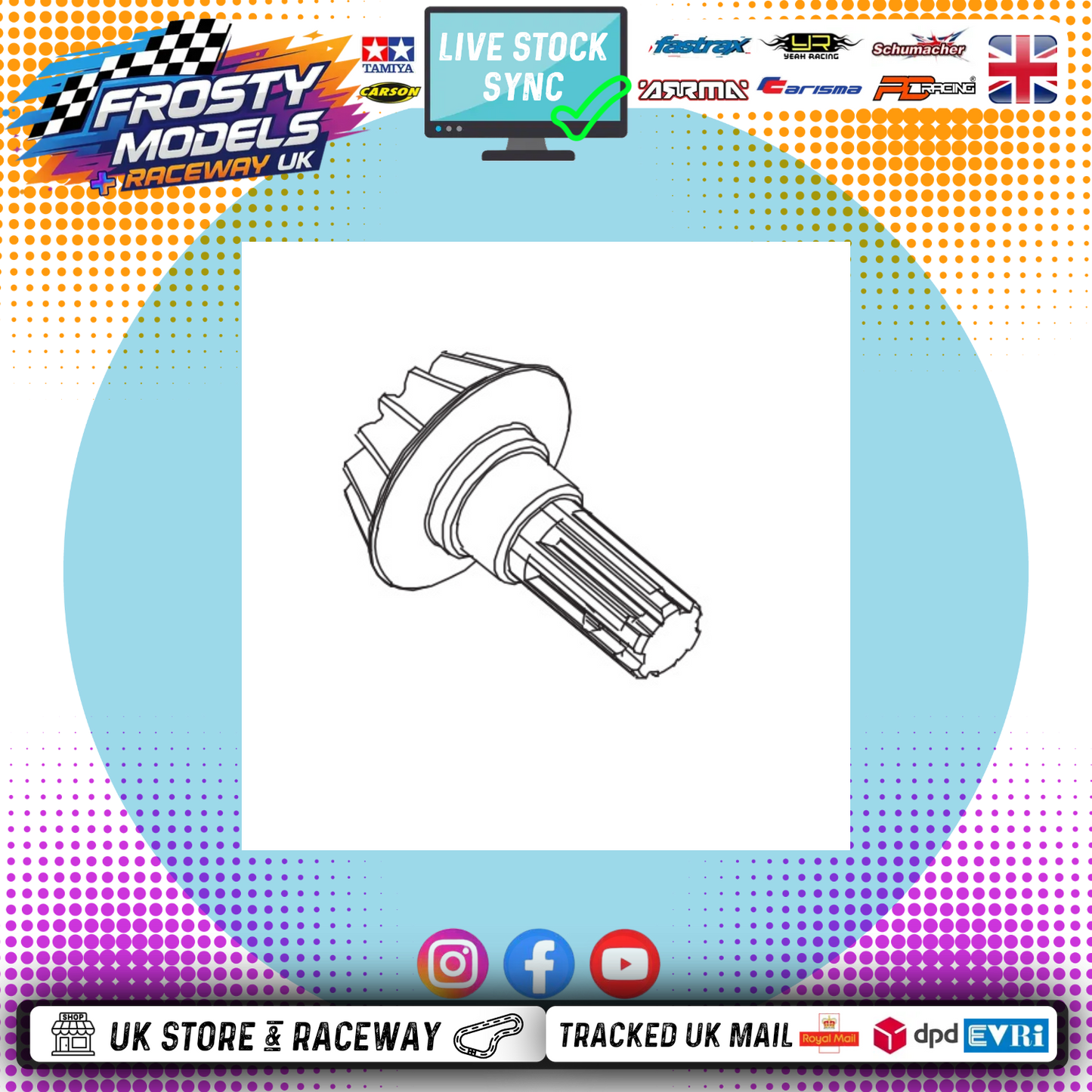 PD RACING SPARES - 1/10TH TK10 & TR10 - 14T Input Gear - PD860-017