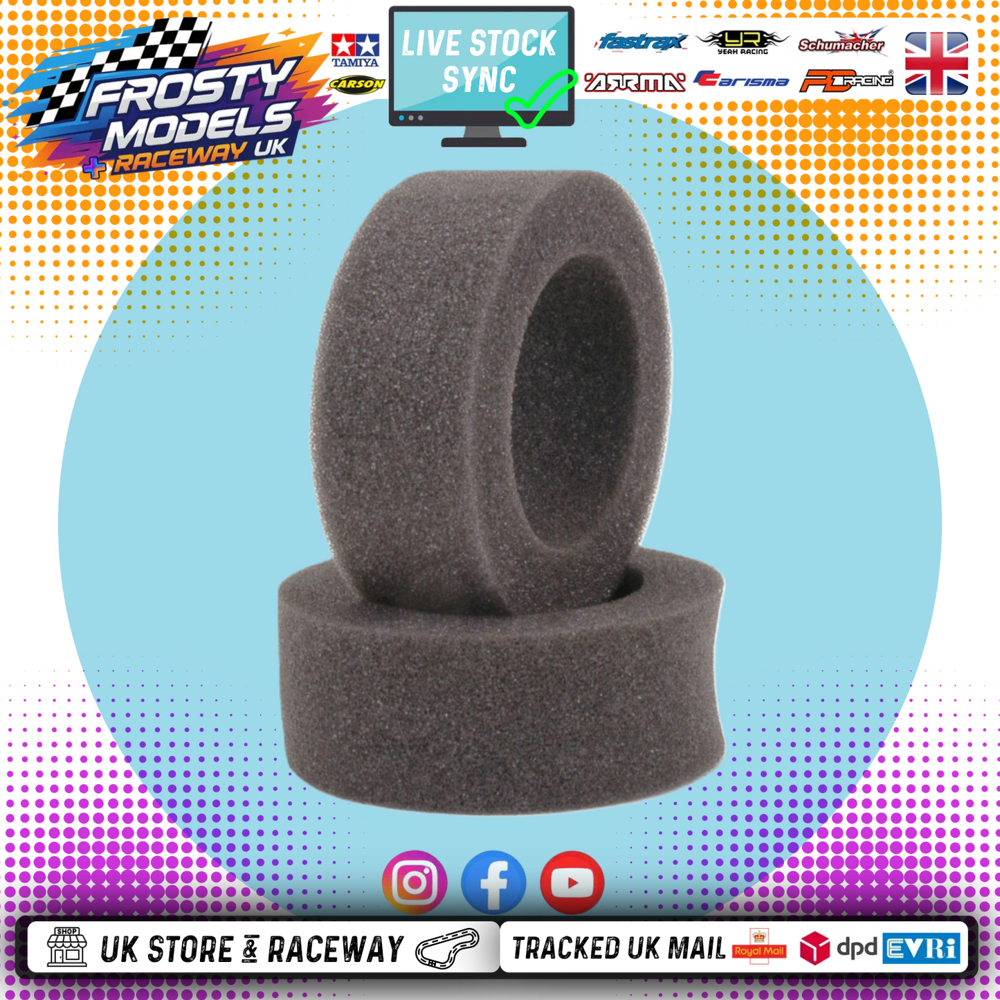SCHUMACHER - U6653 FRONT - 4WD/2WD - HARD Buggy Tyre Inserts - 2PC (30MM for 25-30MM WIDE RIMS)
