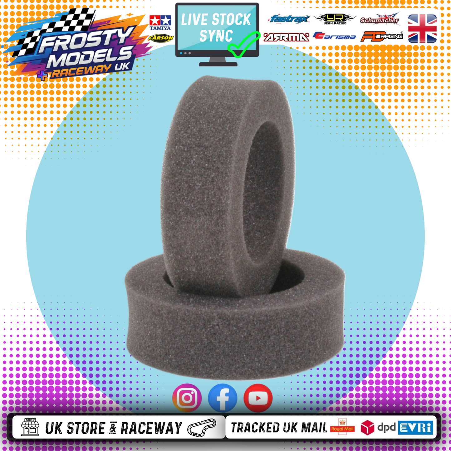 SCHUMACHER - U6652 FRONT - 2WD - HARD Buggy Tyre Inserts - 2PC (25MM FOAM for 20-25MM WIDE RIMS)