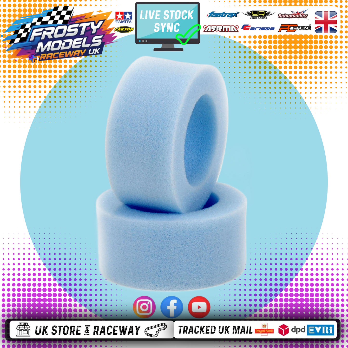 SCHUMACHER - U6734 REAR - 4WD/2WD - MEDIUM Buggy Tyre Inserts - 2PC (42MM for 35MM WIDE RIMS)