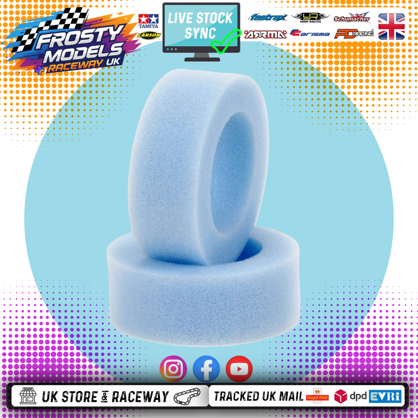 Schumacher - U6733 FRONT - 4WD/2WD - MEDIUM Buggy Tyre Inserts - 2PC (35MM for 25-30MM WIDE RIMS)