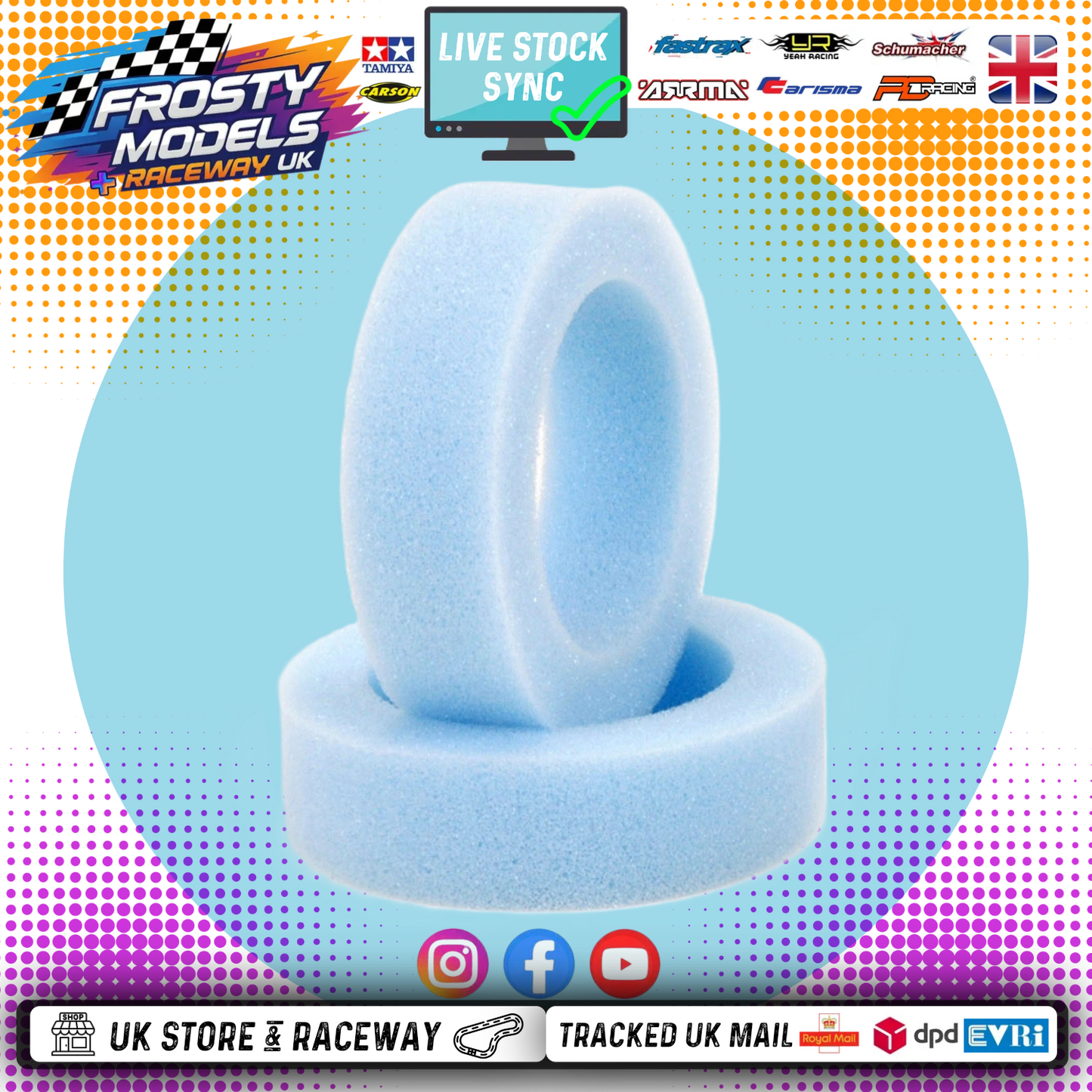 Schumacher - U6738 FRONT - 2WD Slim - MEDIUM Buggy Tyre Inserts - 2PC (25MM for 20MM WIDE RIMS)