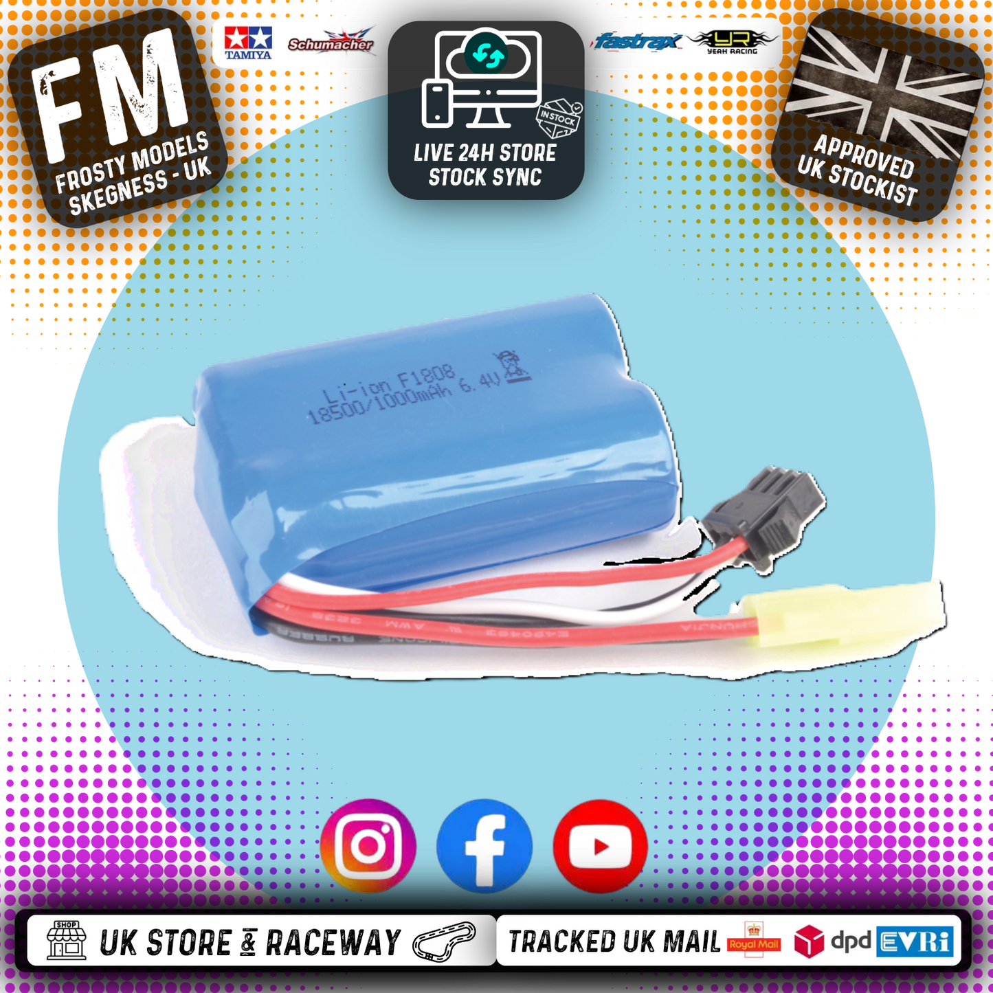 CORE RC - LiFe Battery 6.4V - 1000mAh - CRA188 (Mini Tamiya Plug)