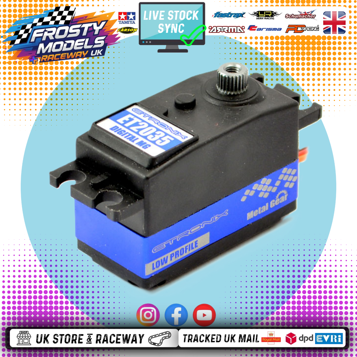 ETRONIX - 8.2KG/0.11S LOW PROFILE STANDARD DIGITAL SERVO METAL GEARED - ET2035 (FAST/LIGHT/STRONG) (Frosty Recommended 1/10 Car Racer Servo)